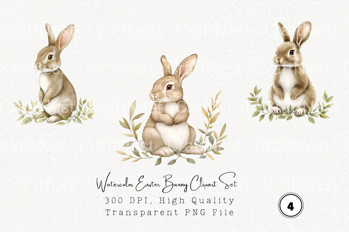 Easter Bunny Clipart Bundle