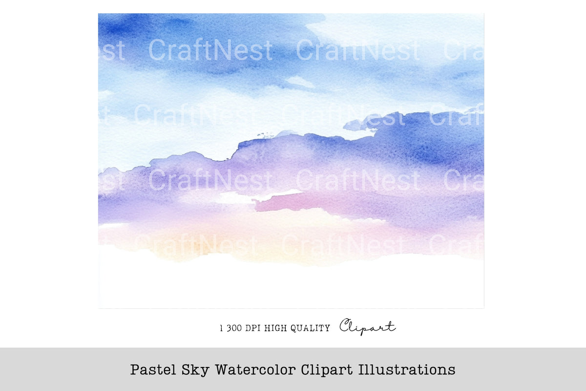 Pastel Sky Illustrations Clipart Bundle