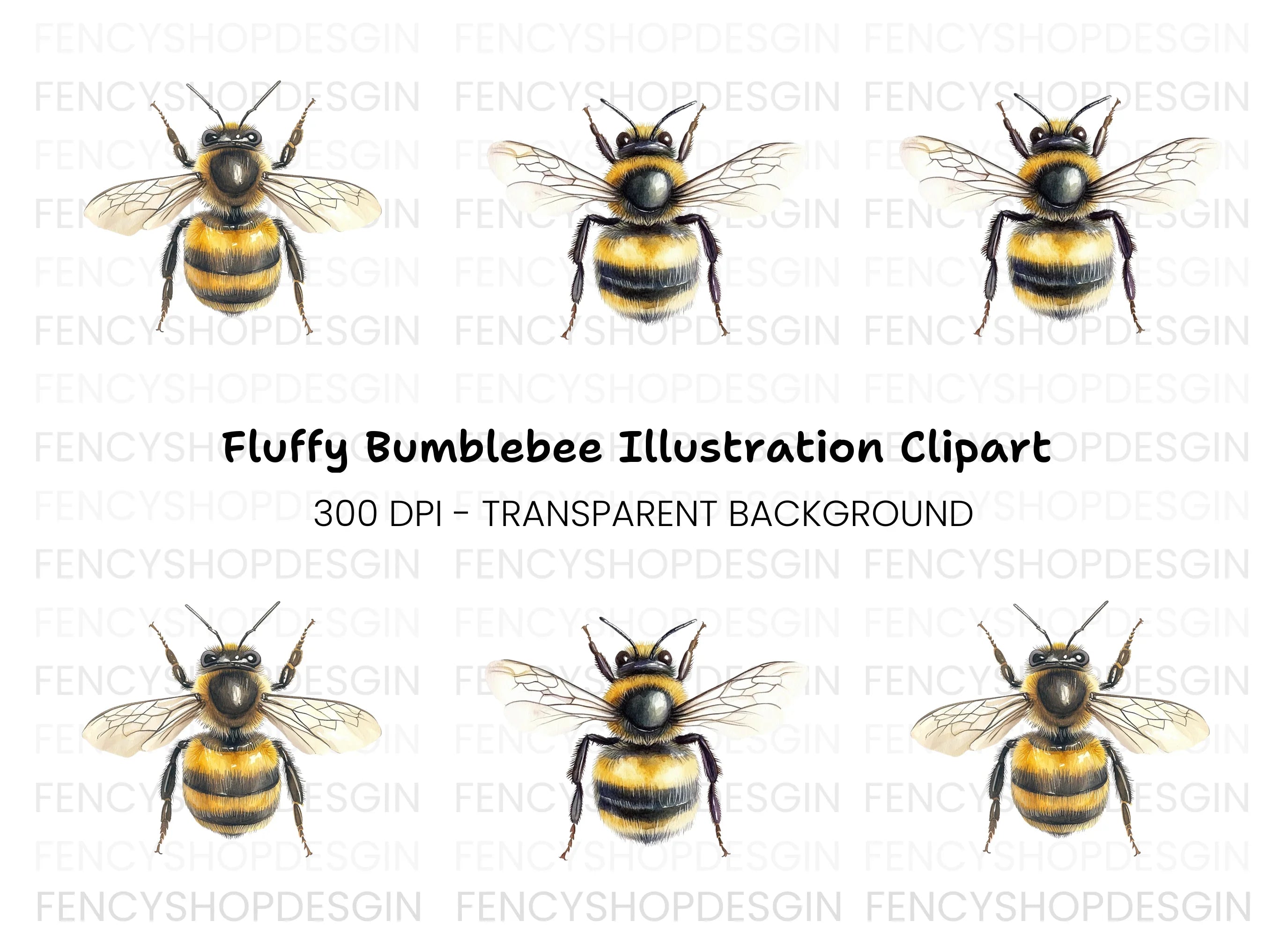 Top Down Bumblebee Clipart Bundle
