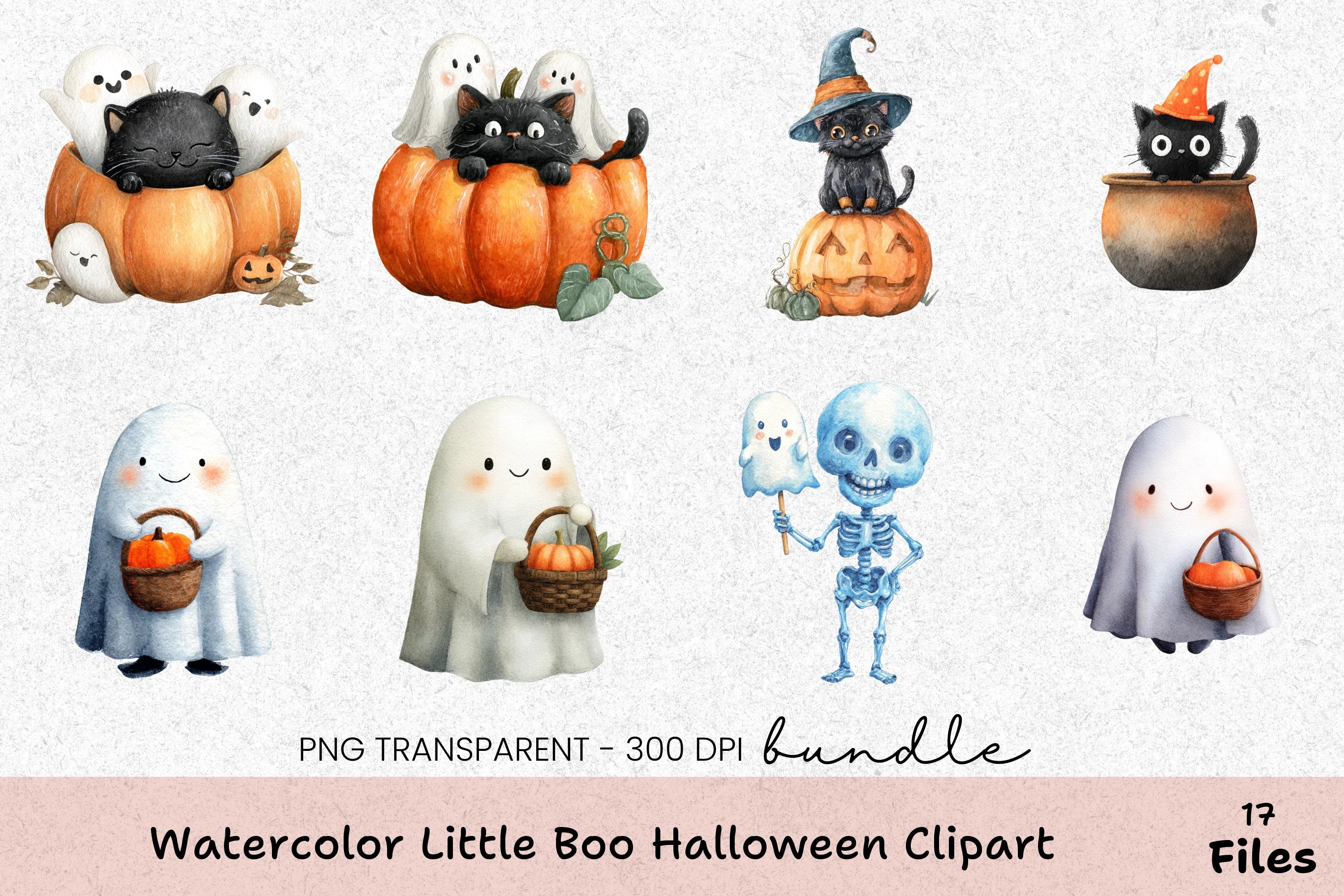 Little Boo Halloween Clipart Bundle - CraftNest - Digital Crafting and Art