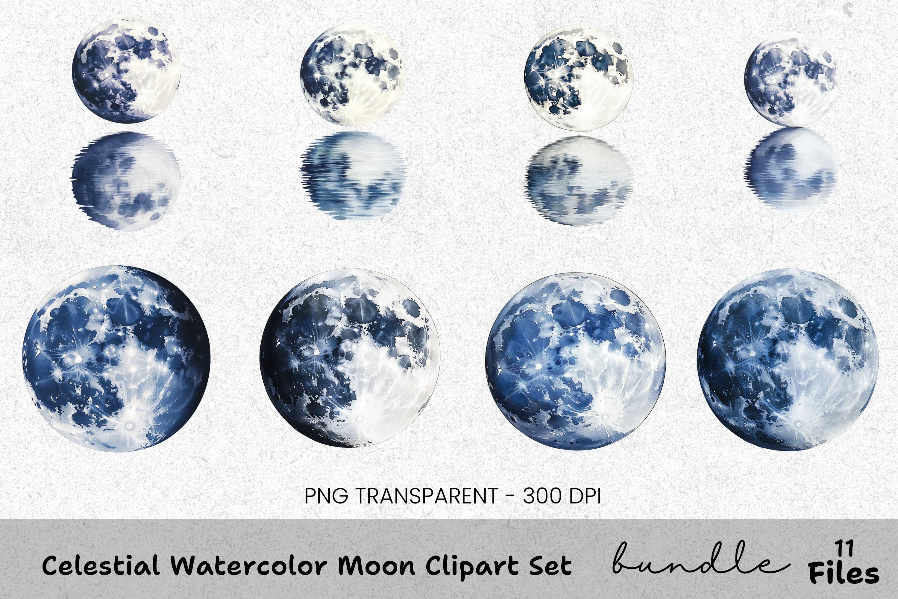 Celestial Moon Clipart Bundle