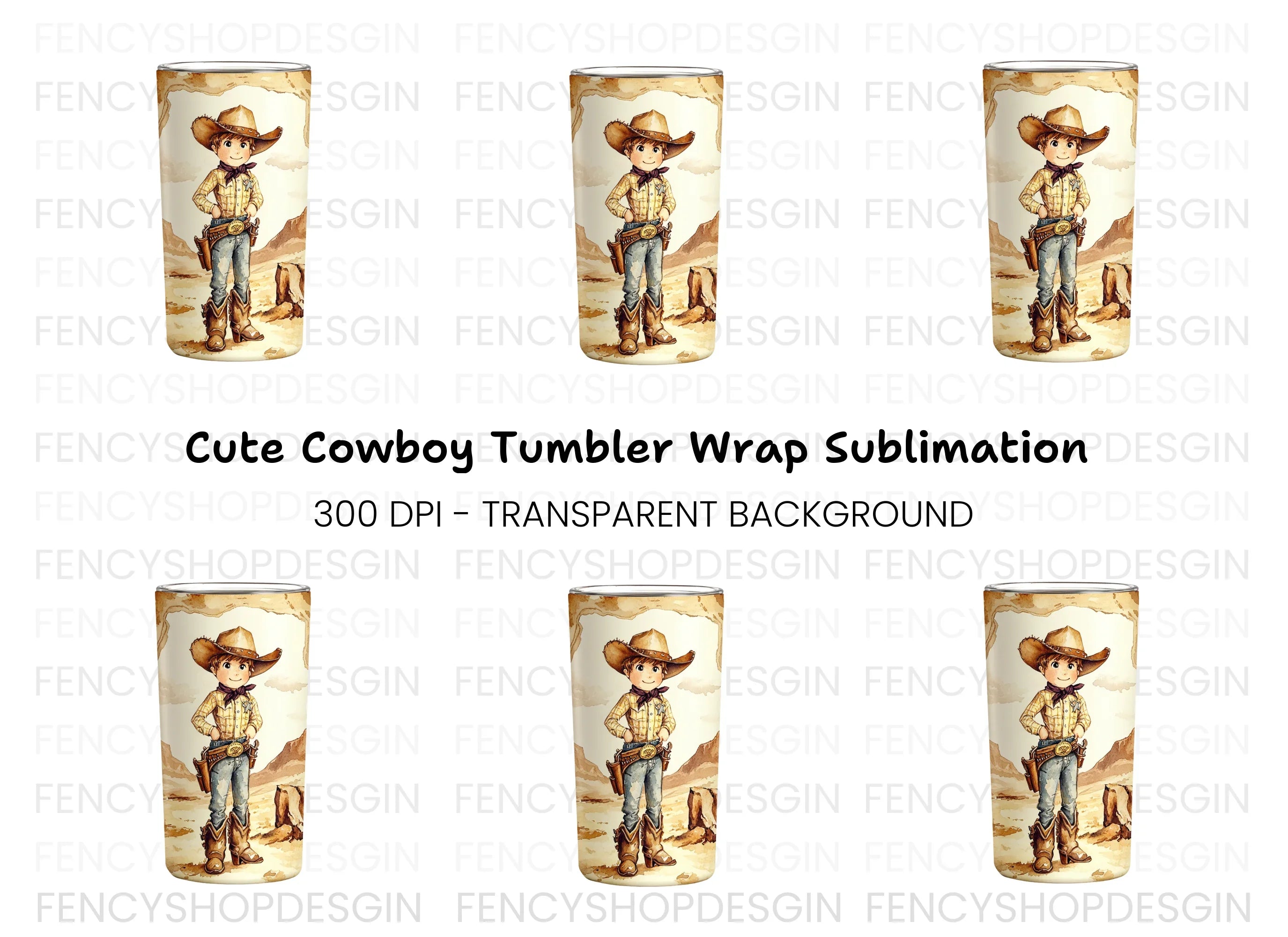 Cute Cowboy Kid Clipart Bundle