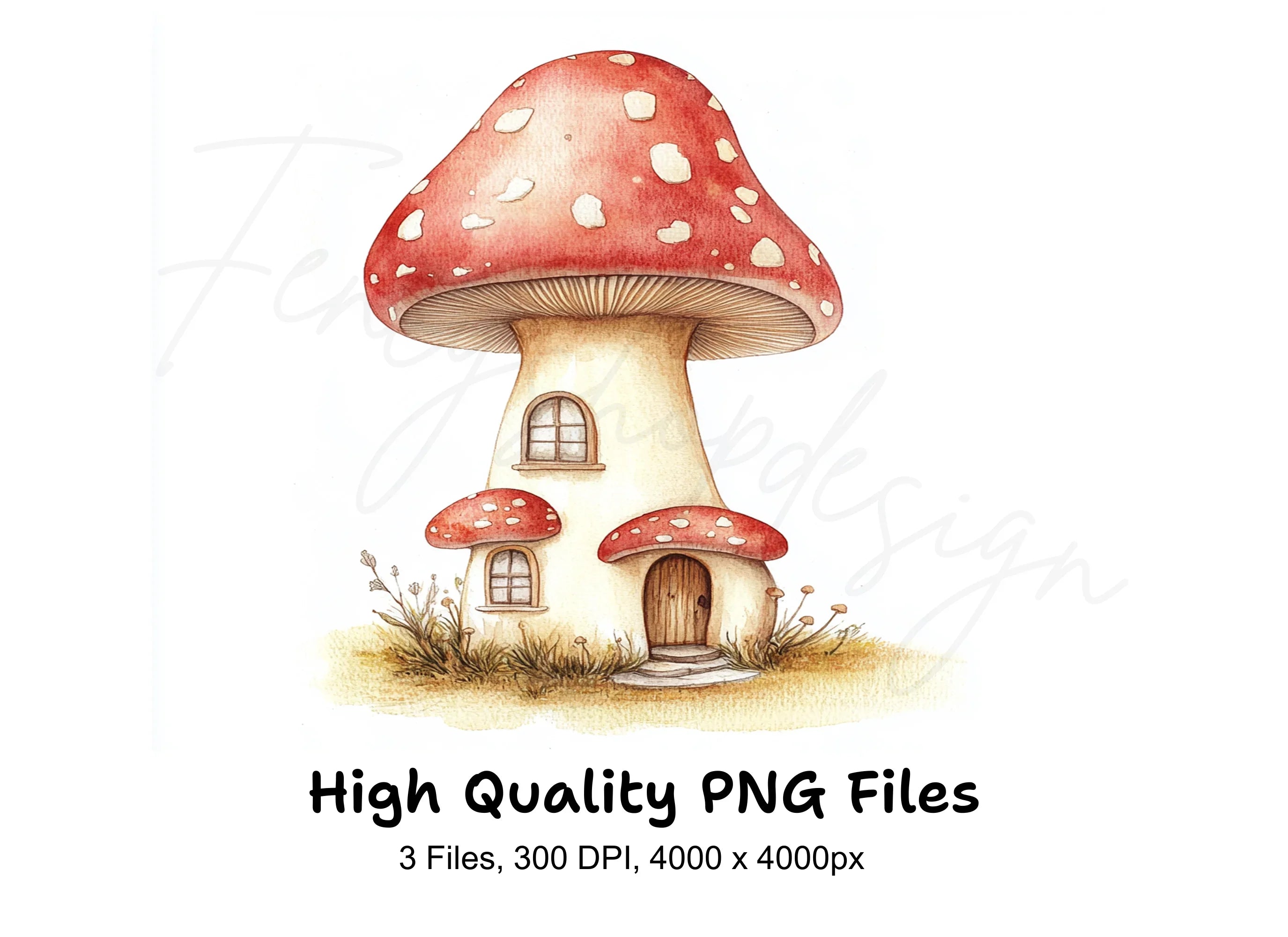 Mushroom Houses Clipart Bundle