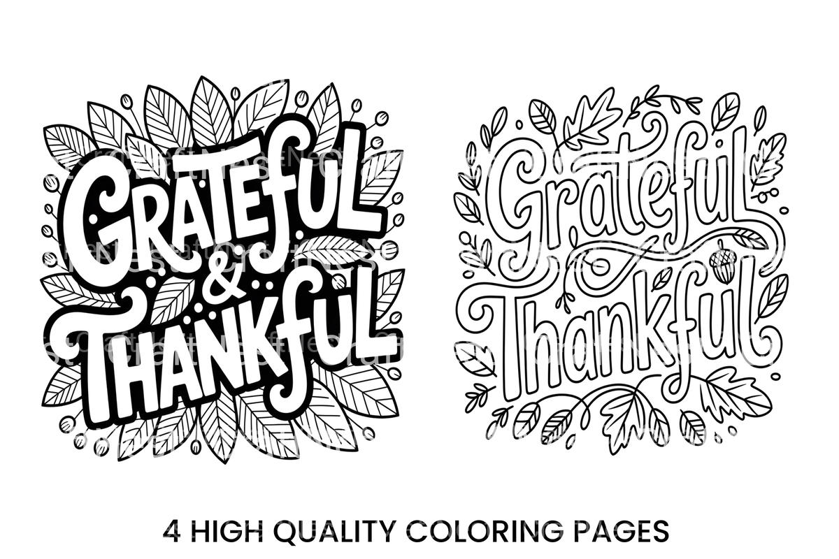 Grateful Thankful Autumn Coloring Books