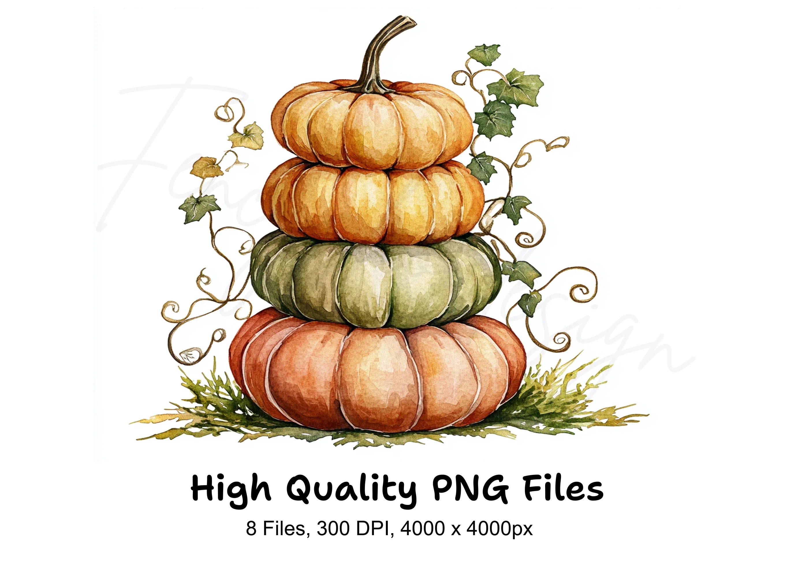 Pumpkin Stacks Clipart Bundle