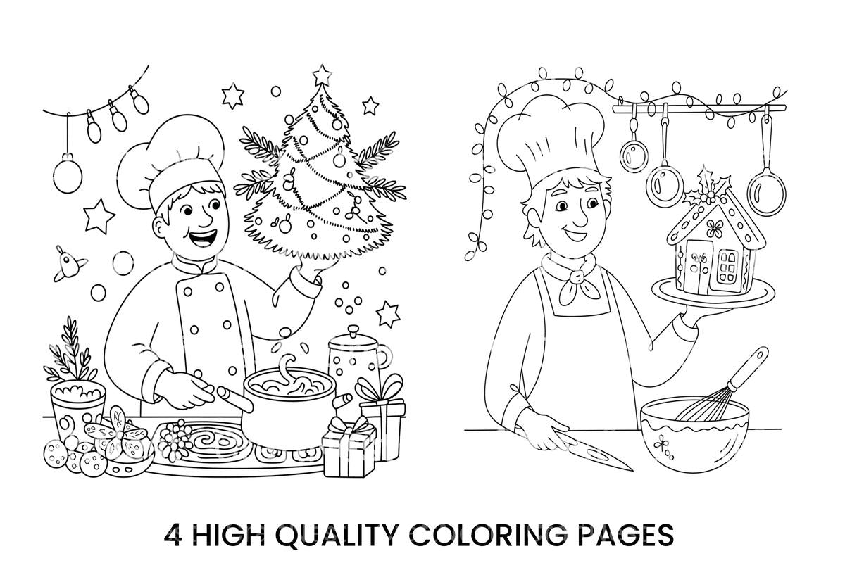 Christmas Chef Gingerbread House Fun Coloring Books