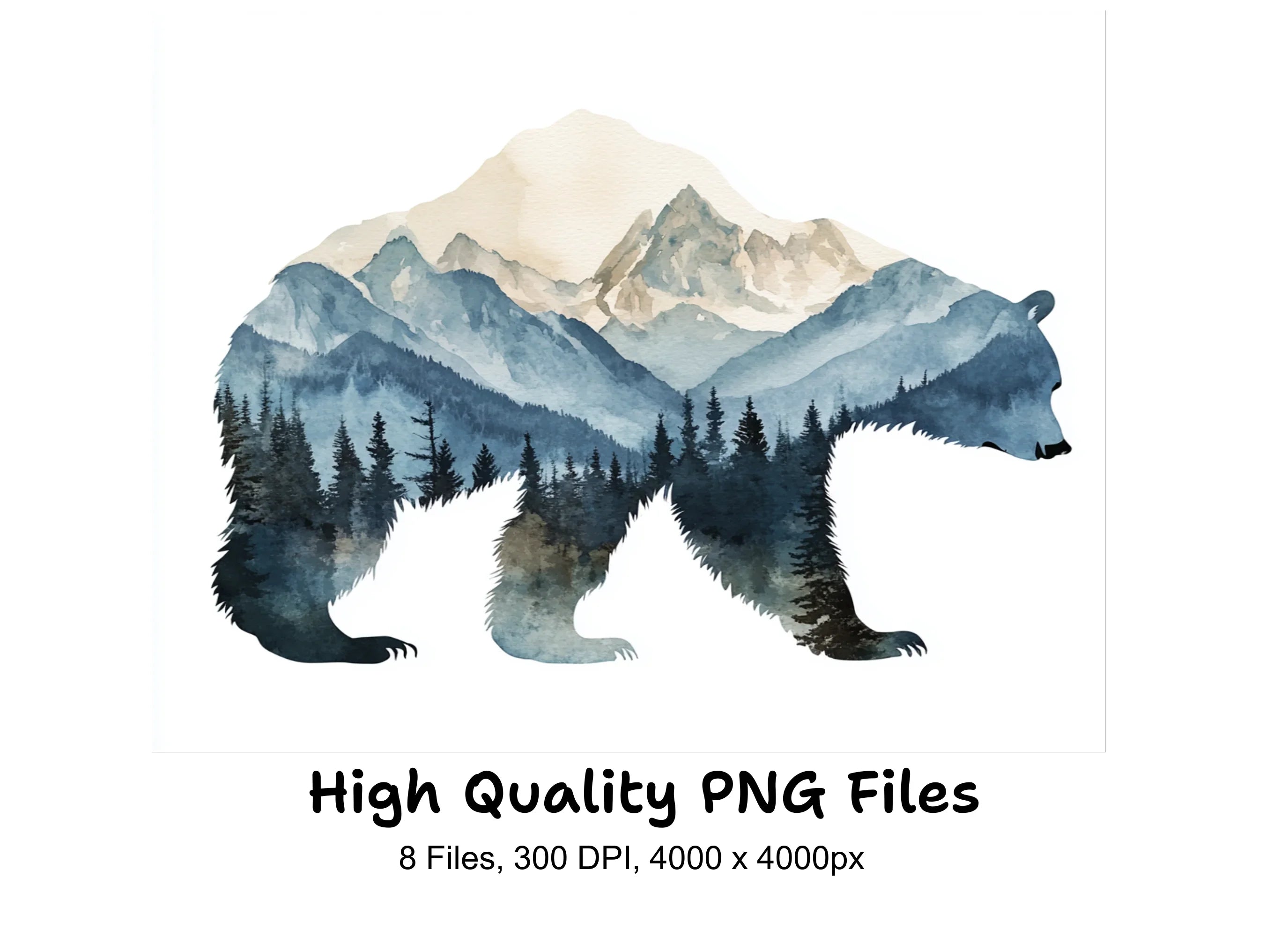Bear Mountain Landscape Clipart Bundle
