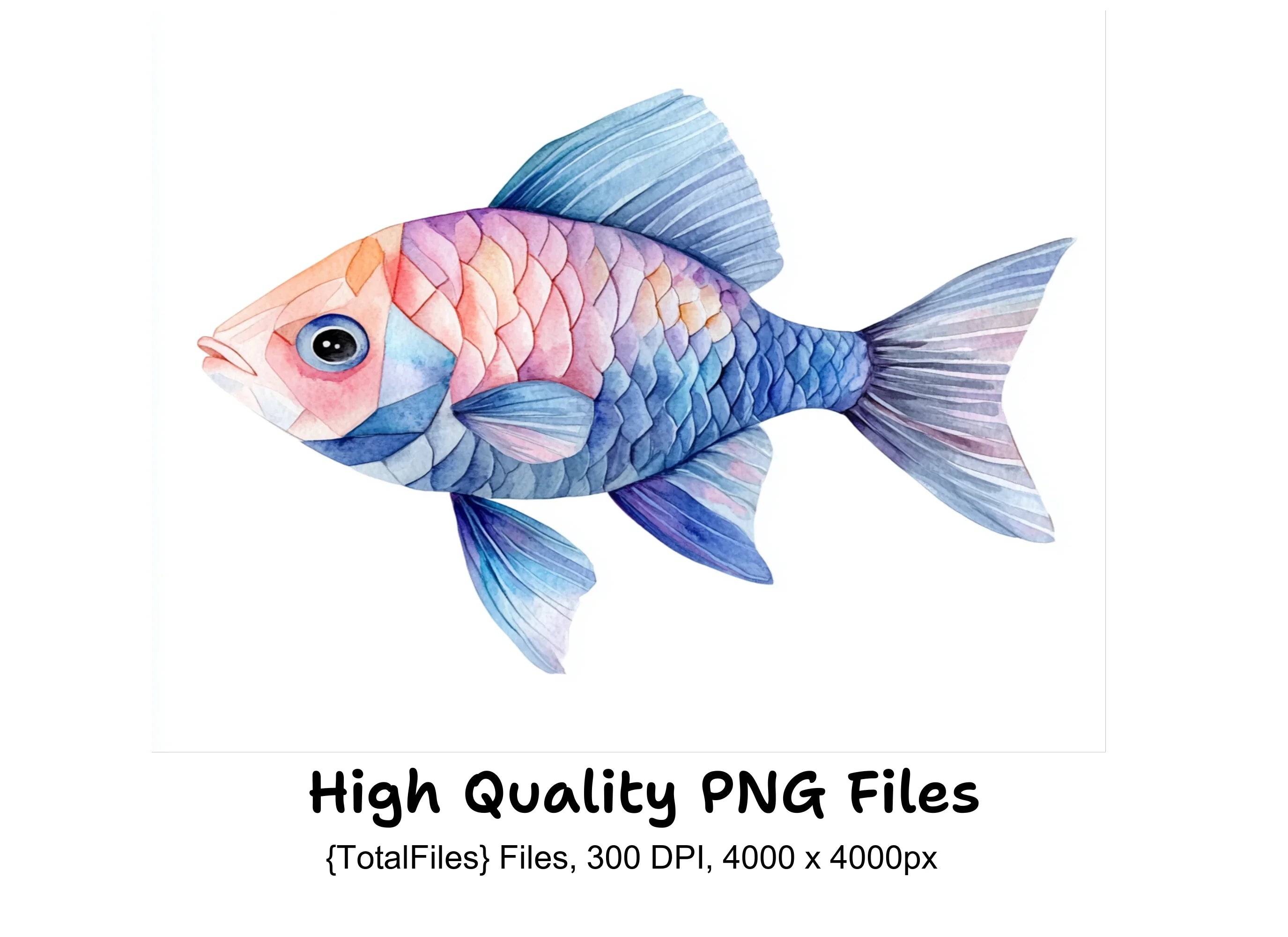 Geometric Fish Clipart Bundle