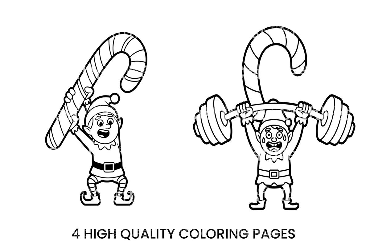Strong Christmas Elf Coloring Books