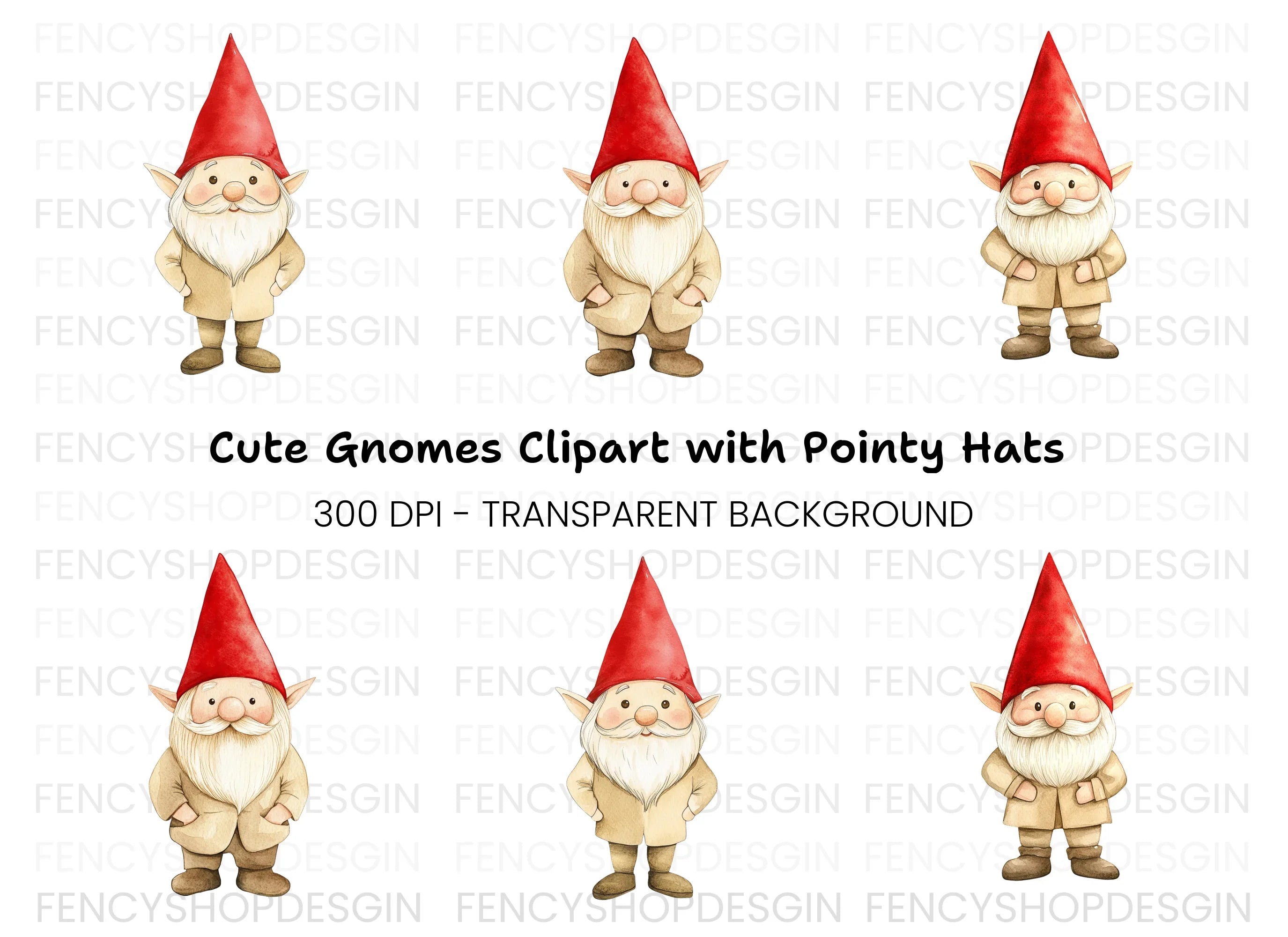 Cute Gnomes Clipart Bundle