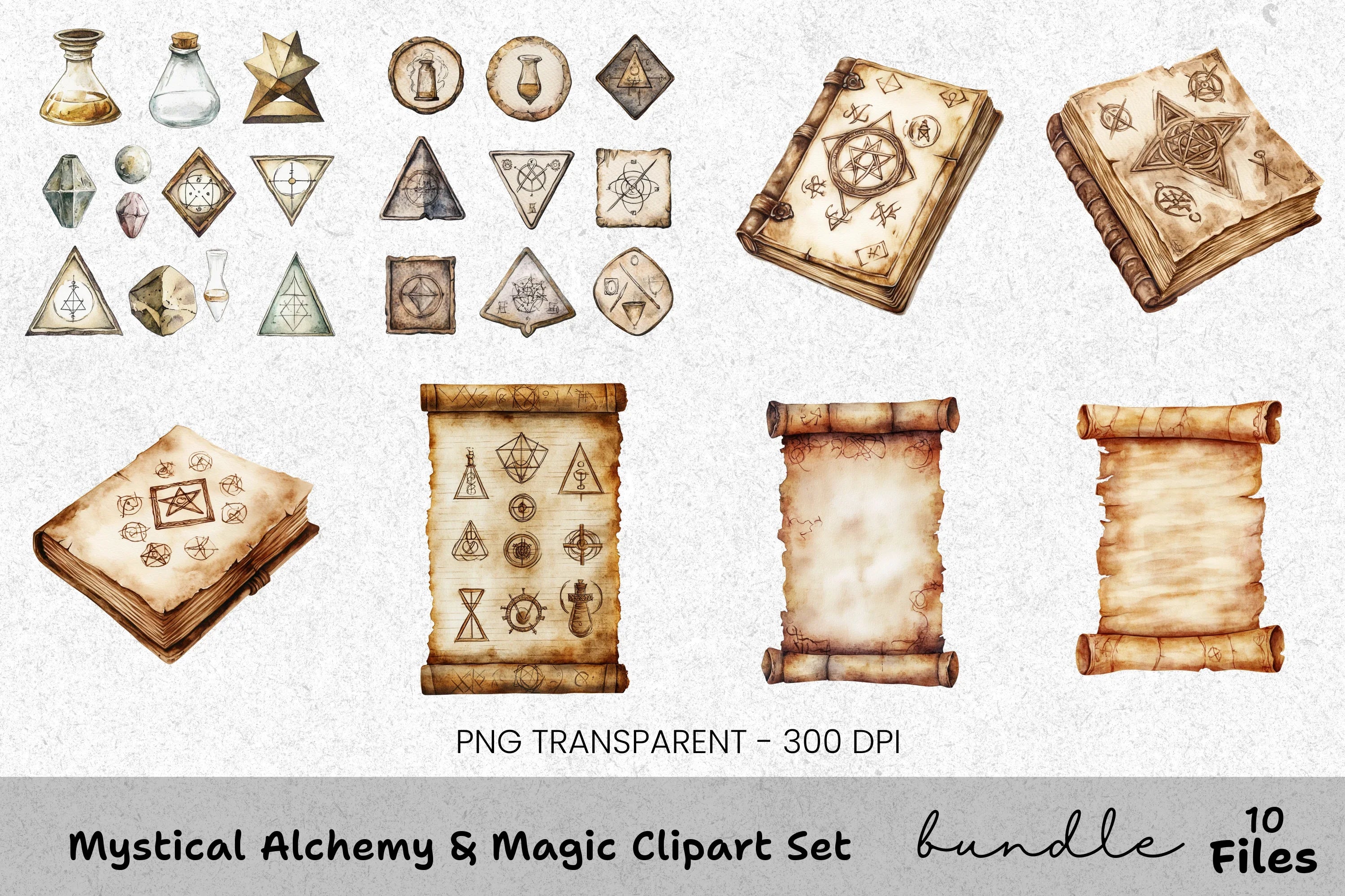 Mystical Alchemy Magic Clipart Bundle