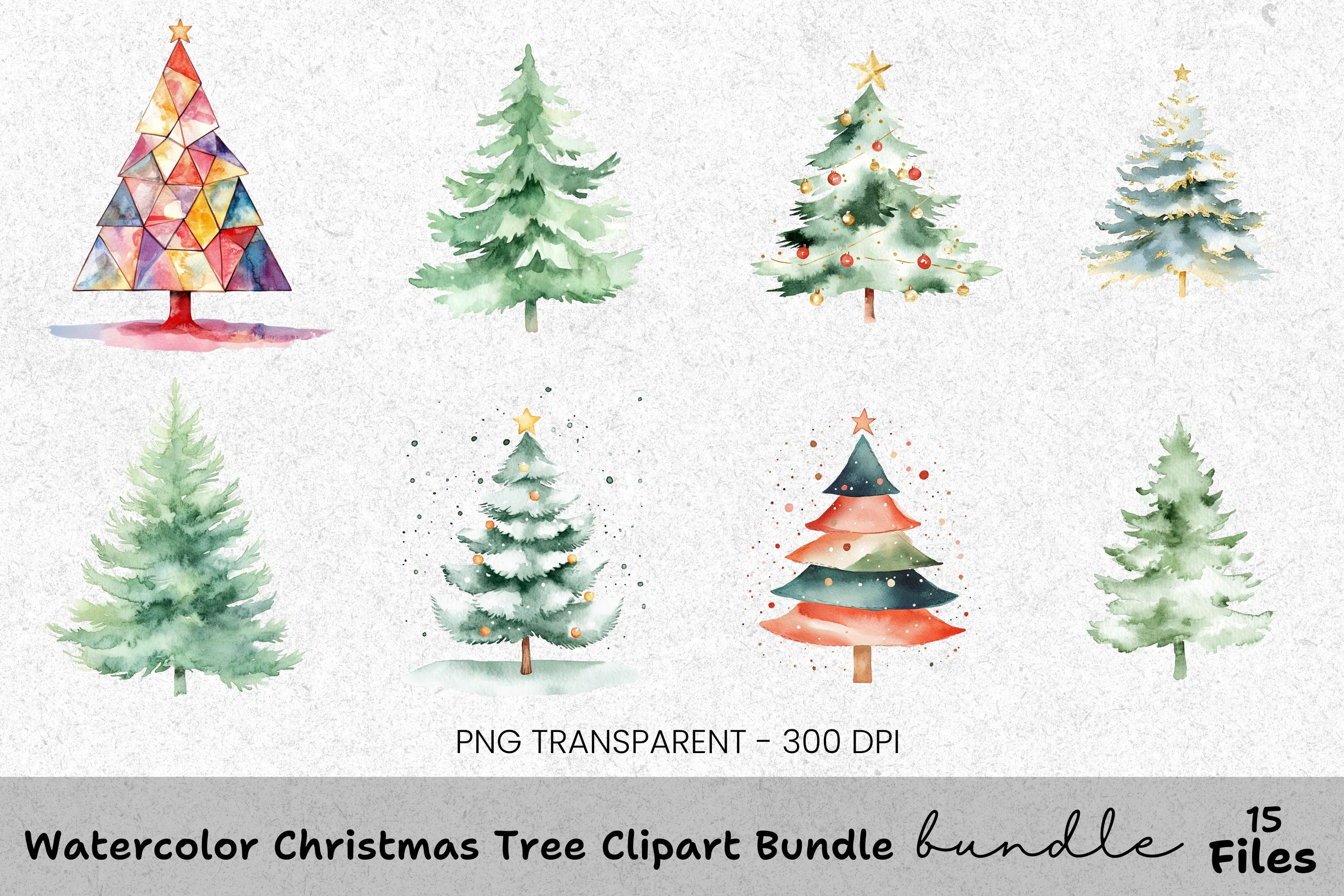 Christmas Tree Clipart Bundle
