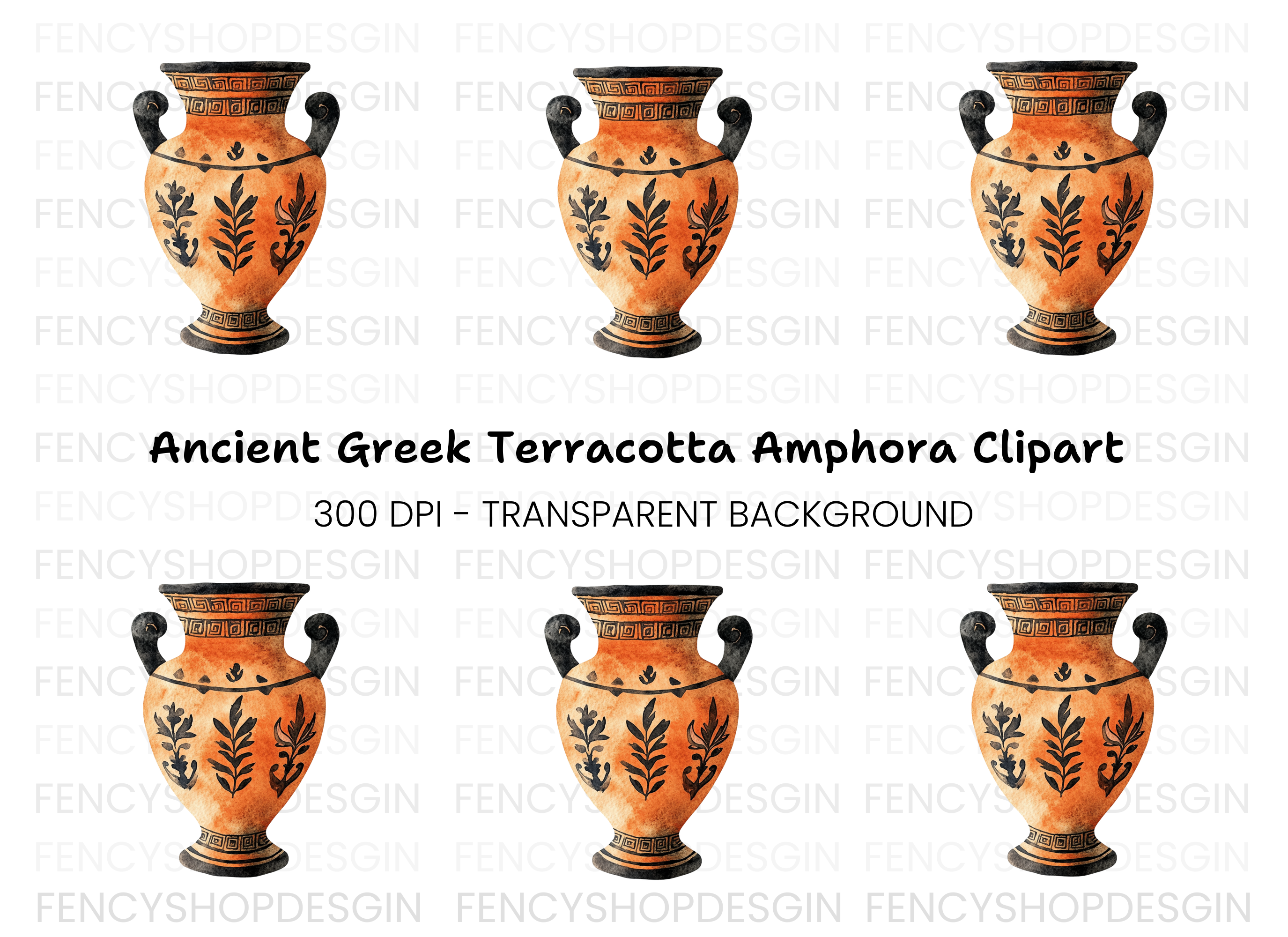 Ancient Greek Amphora Clipart Bundle