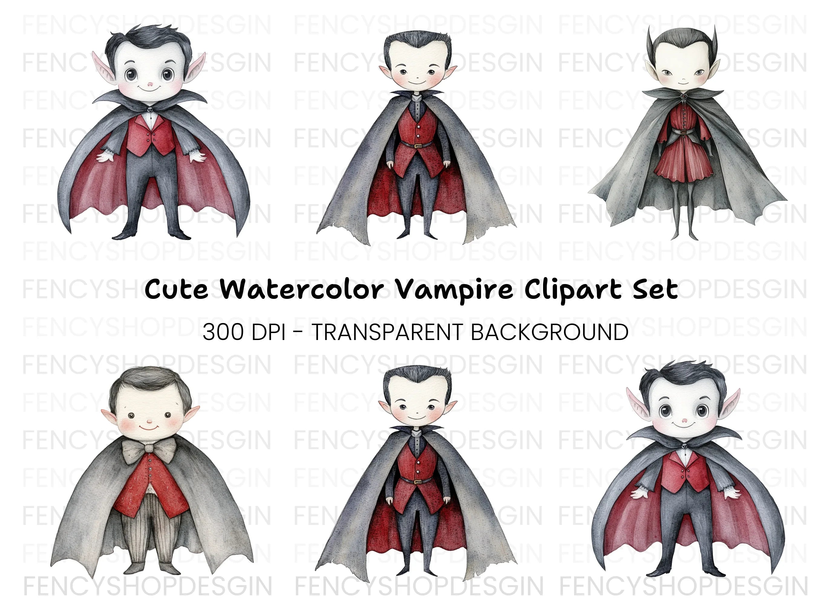 Cute Vampire Clipart Bundle