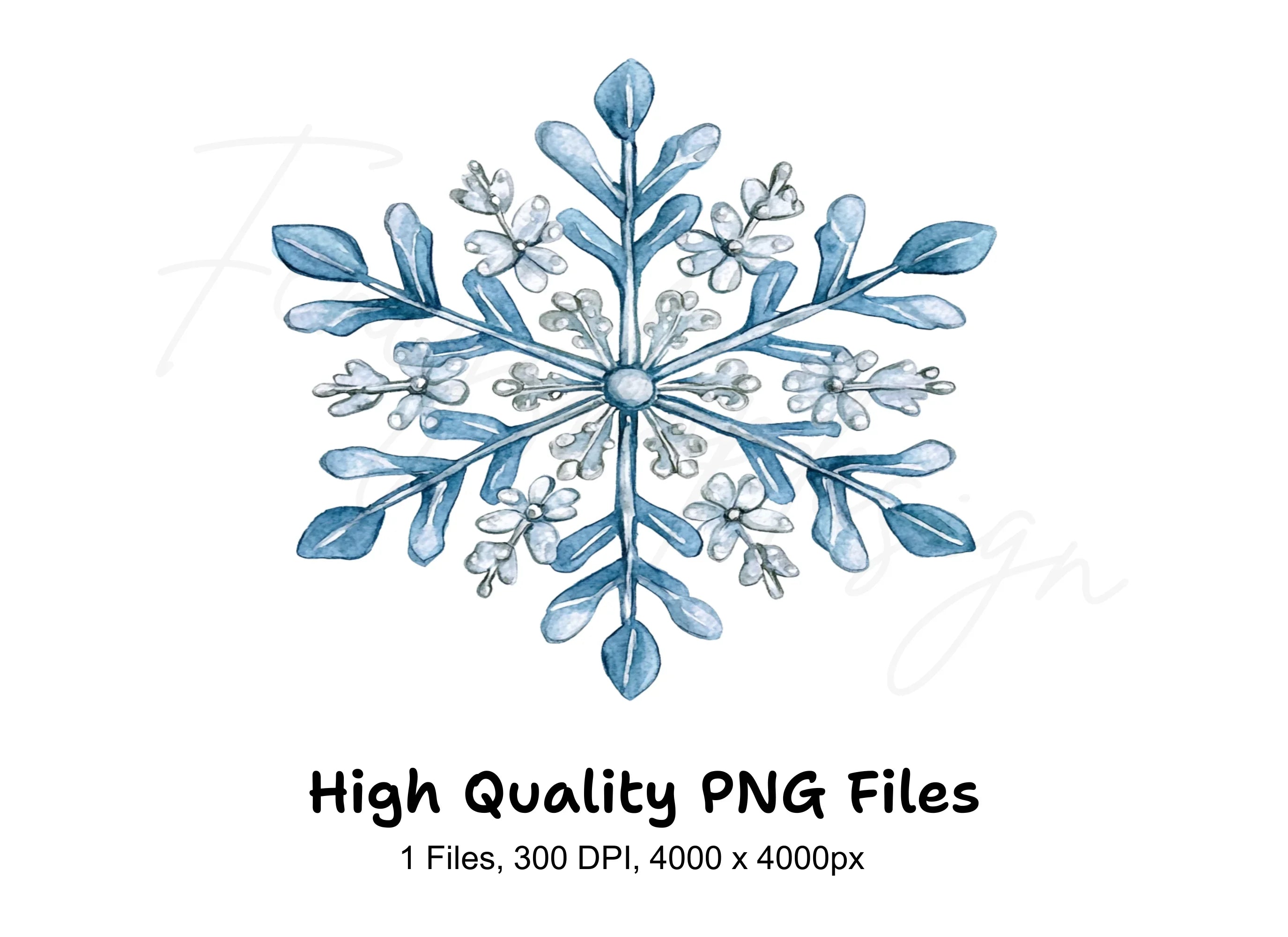 Blue Snowflake Clipart Bundle