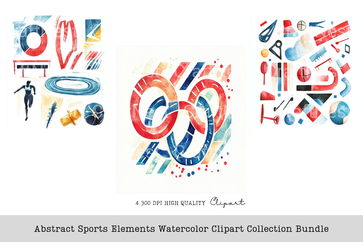Abstract Sports Elements Clipart Bundle