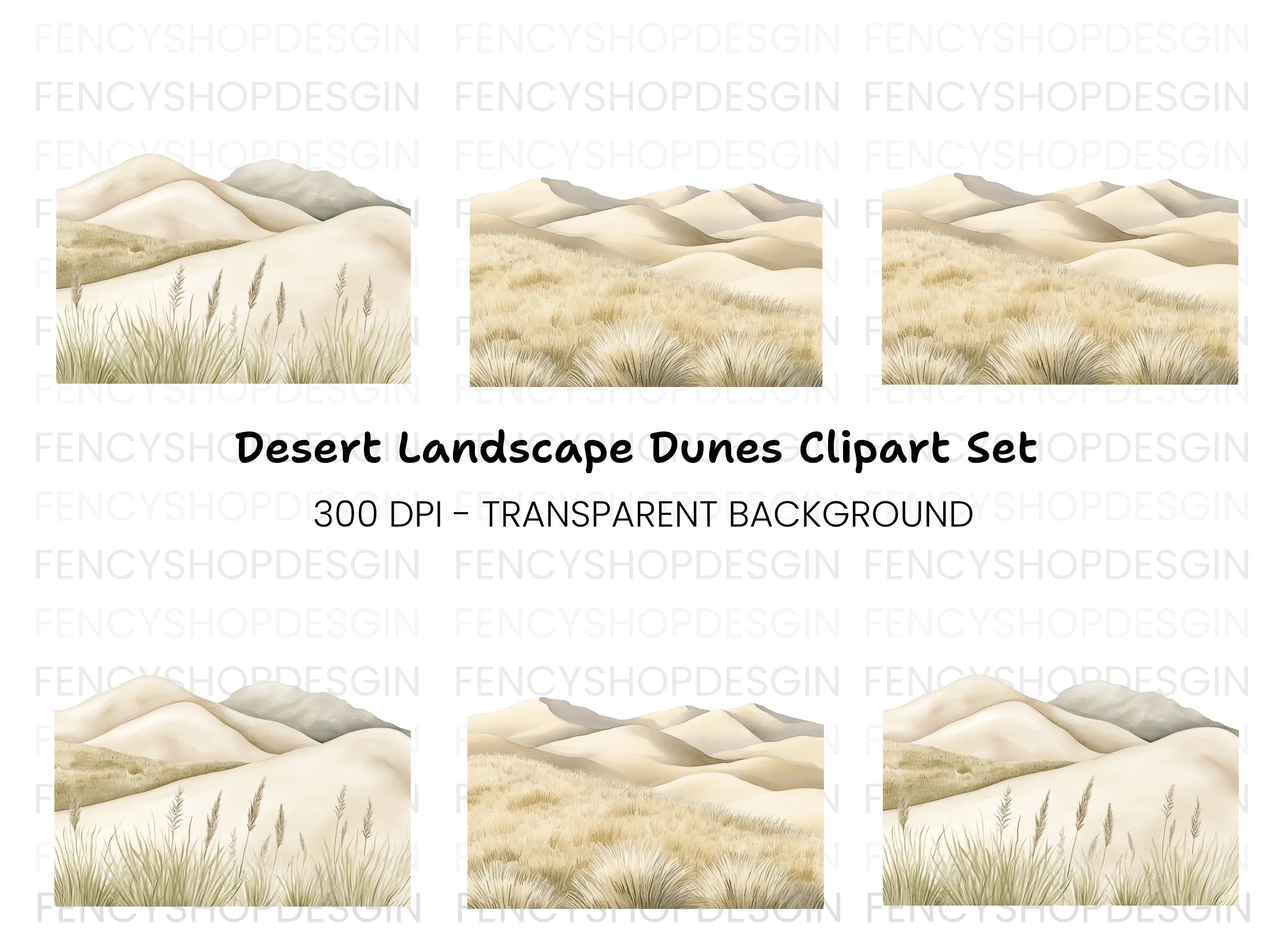 Desert Landscape Clipart Bundle