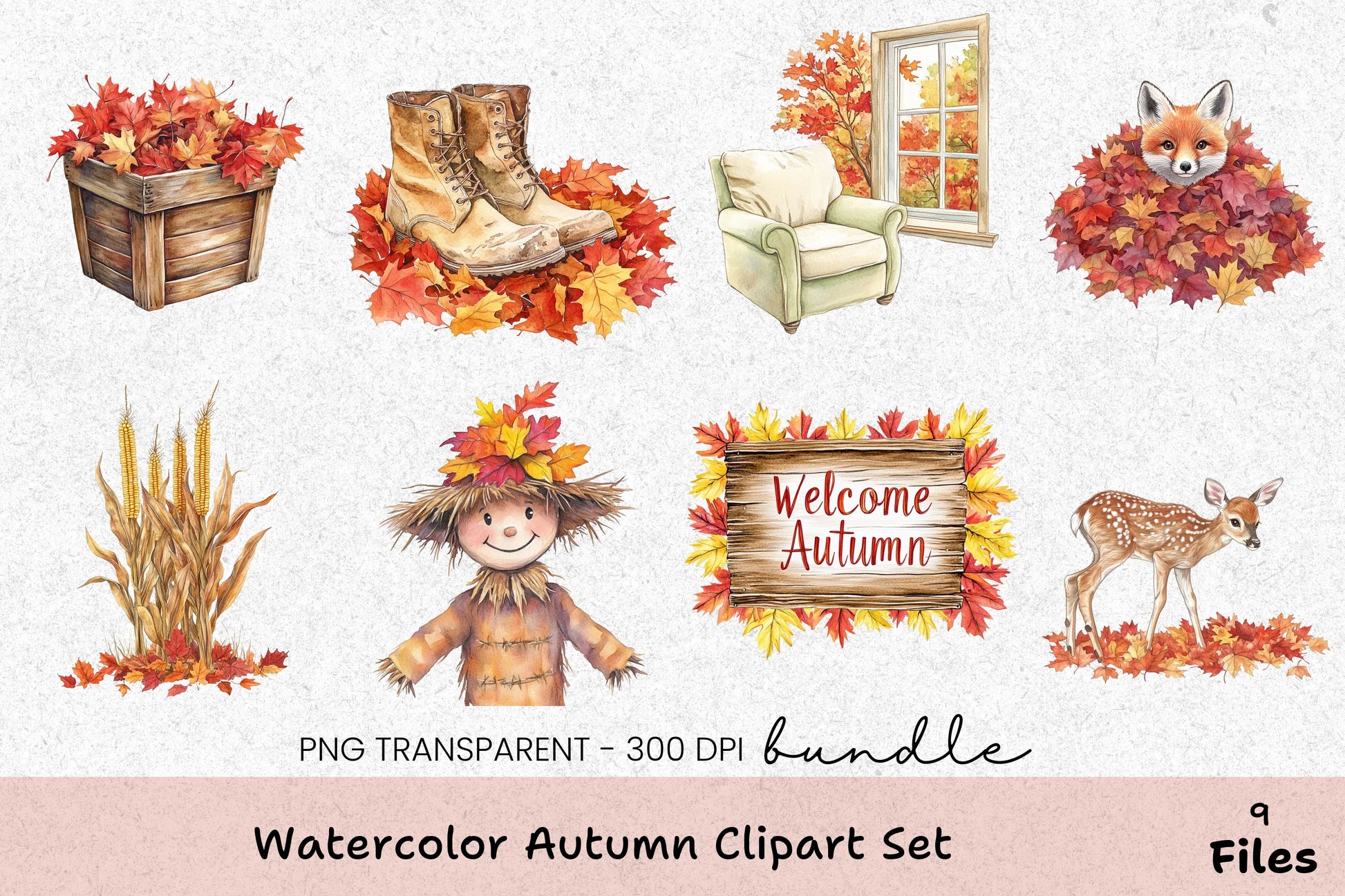 Autumn Clipart Bundle: Seasonal Design Collection - CraftNest - Digital Crafting and Art