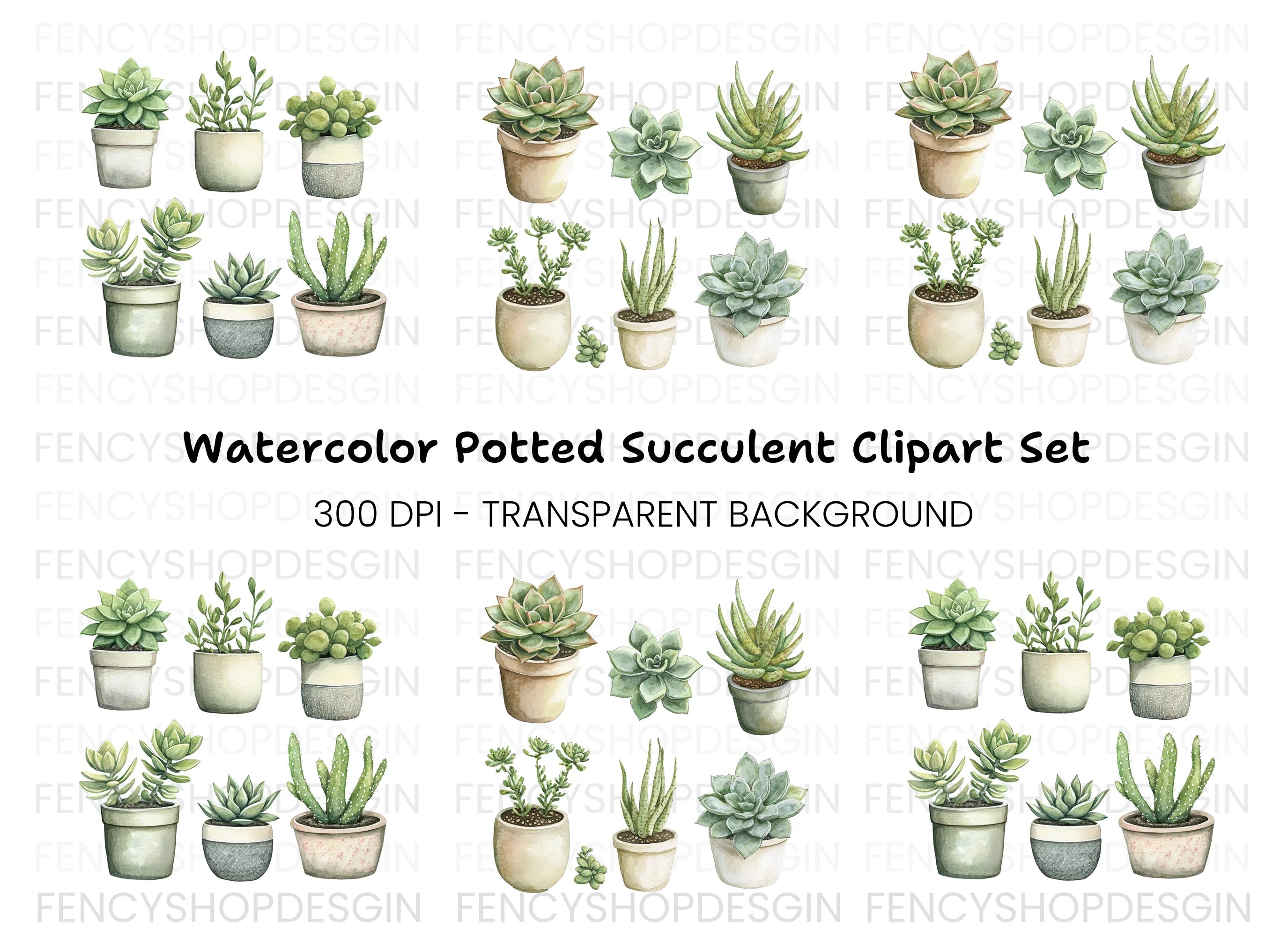 Succulent Clipart Bundle