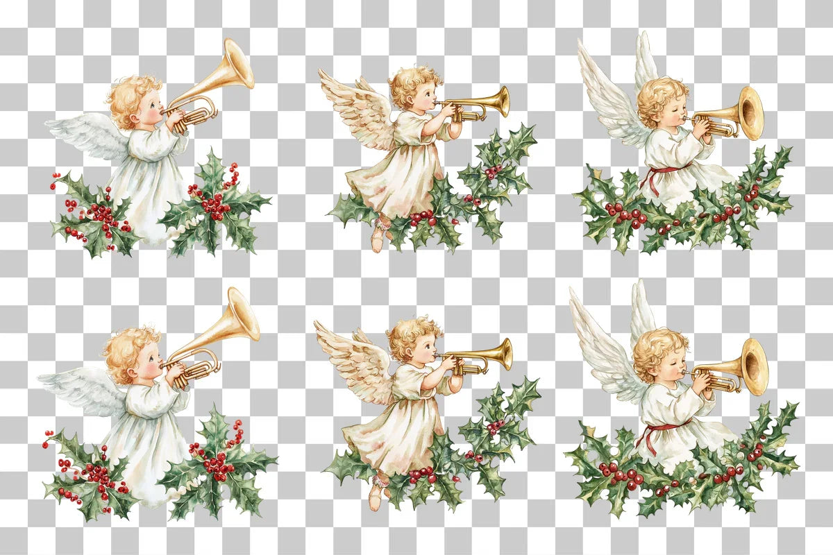 Angel Holiday Decorations Clipart Bundle - CraftNest - Digital Crafting and Art