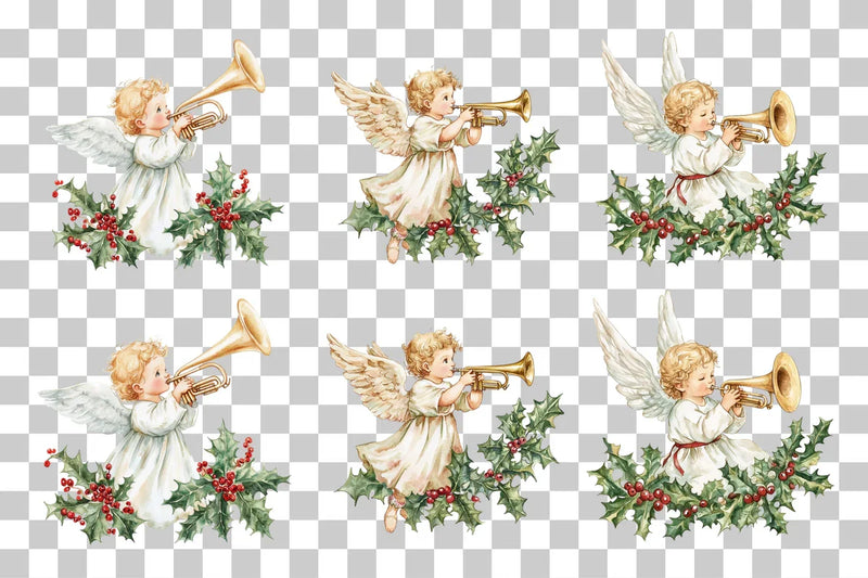 Angel Holiday Decorations Clipart Bundle - CraftNest - Digital Crafting and Art