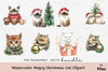 Angry Christmas Cat Clipart Bundle