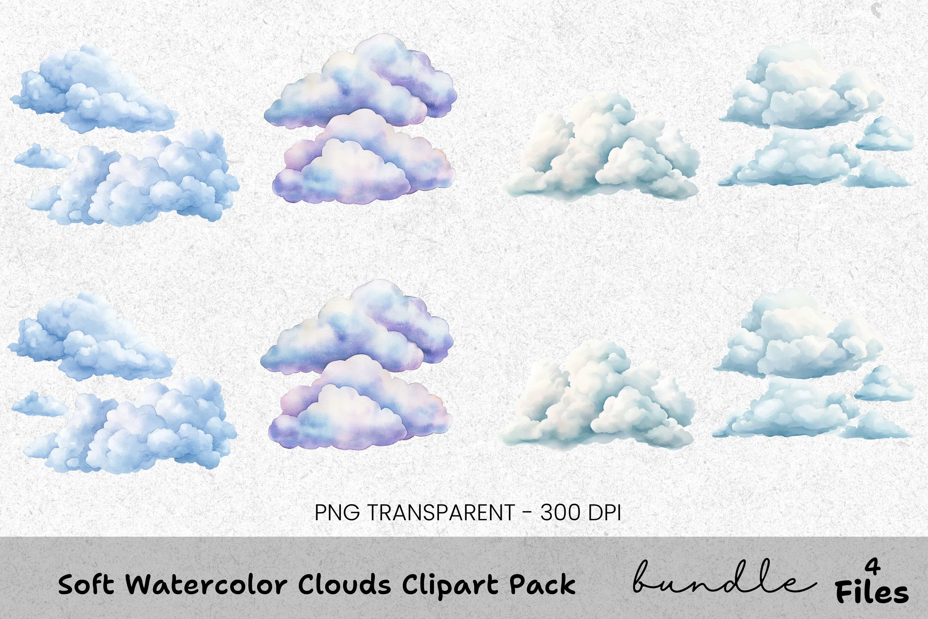 Soft Clouds Clipart Bundle