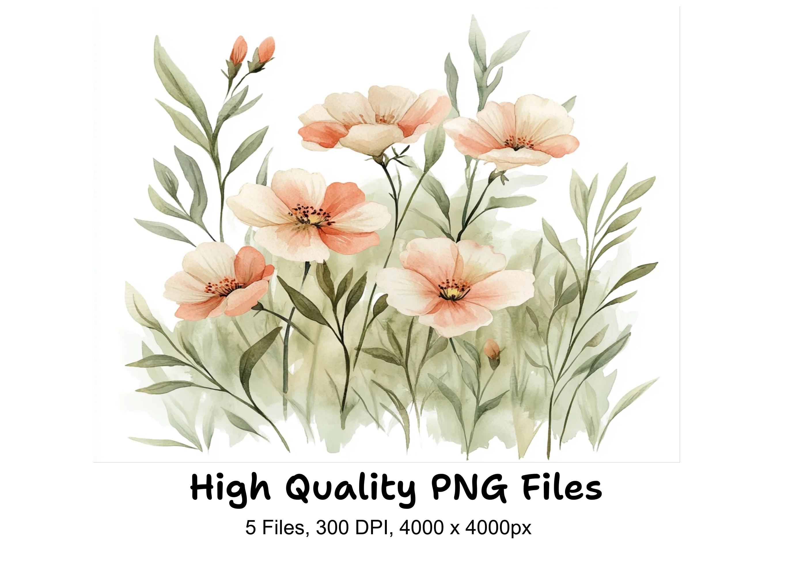 Wildflower Meadow Clipart Bundle