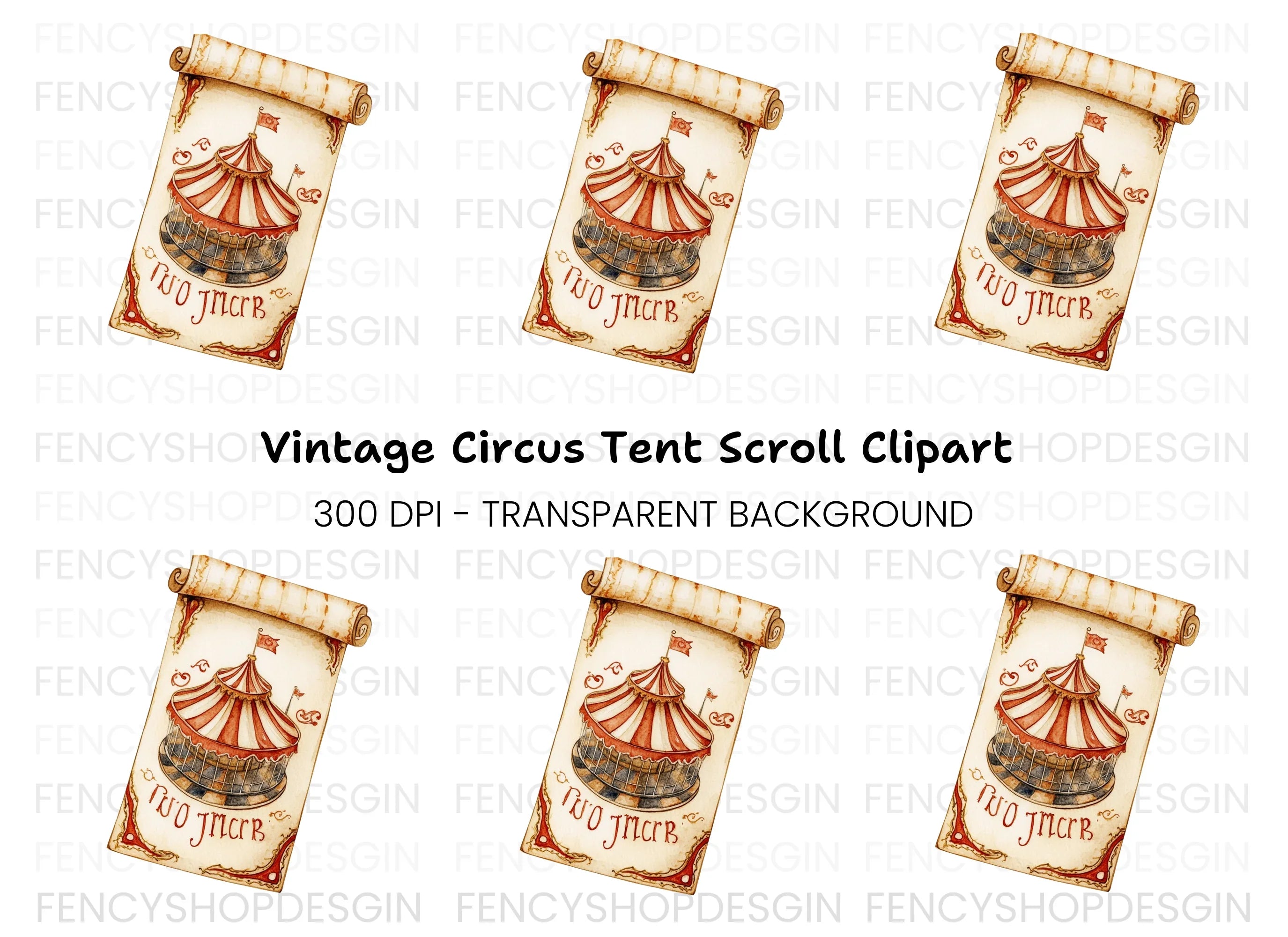 Vintage Circus Tent Clipart Bundle
