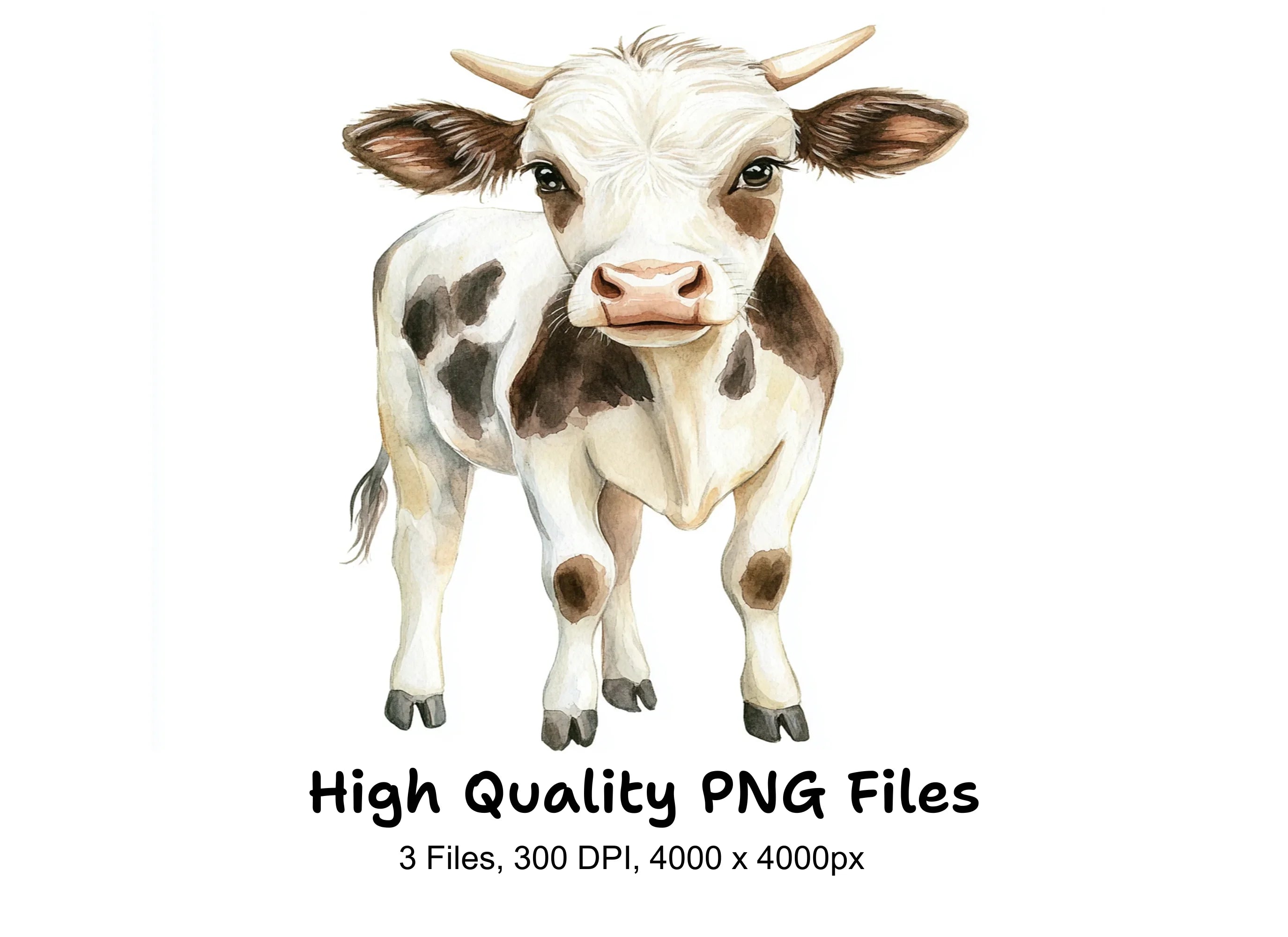 Cute Baby Cow Clipart Bundle
