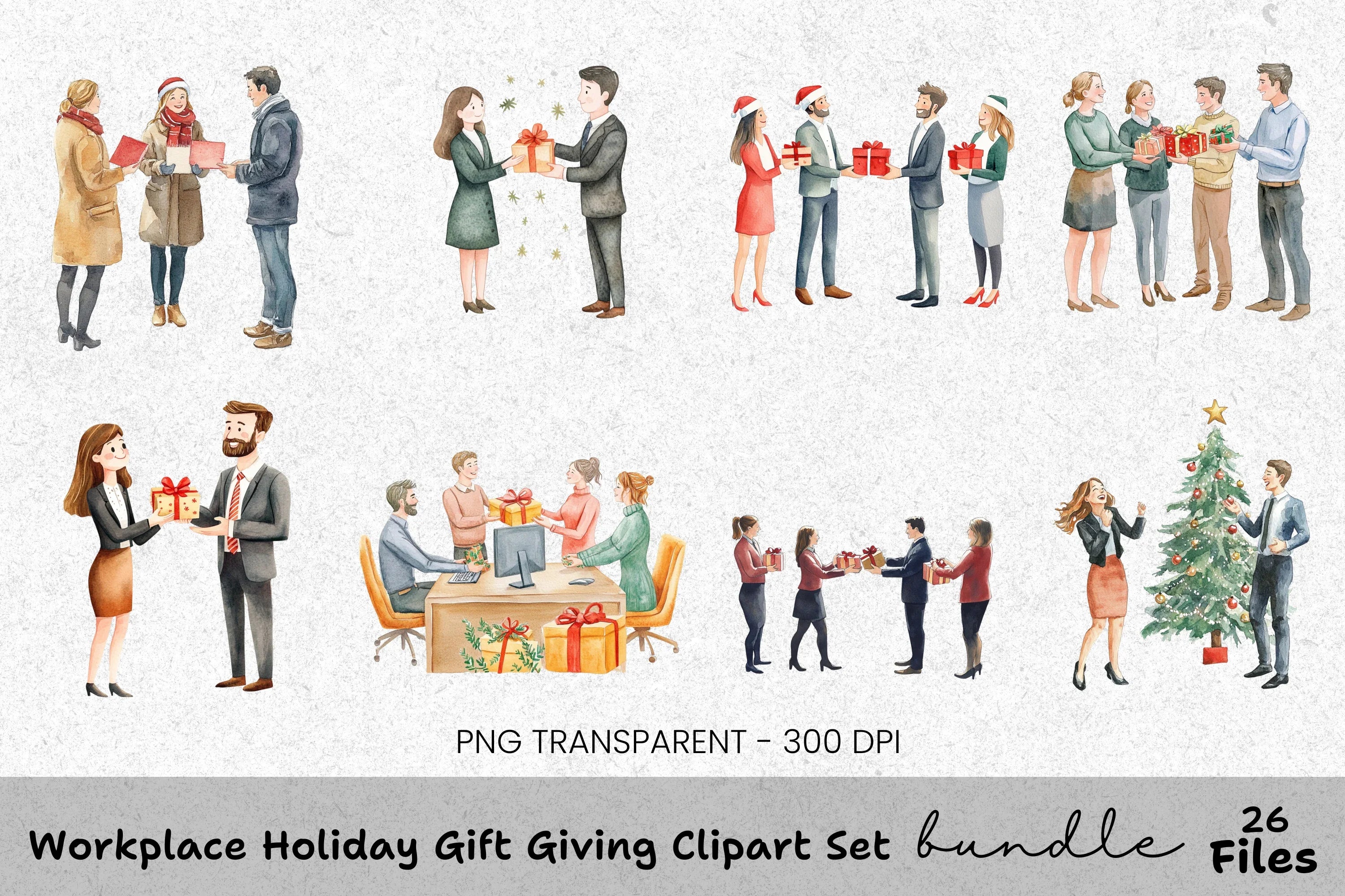 Holiday Gift Exchange Clipart Bundle