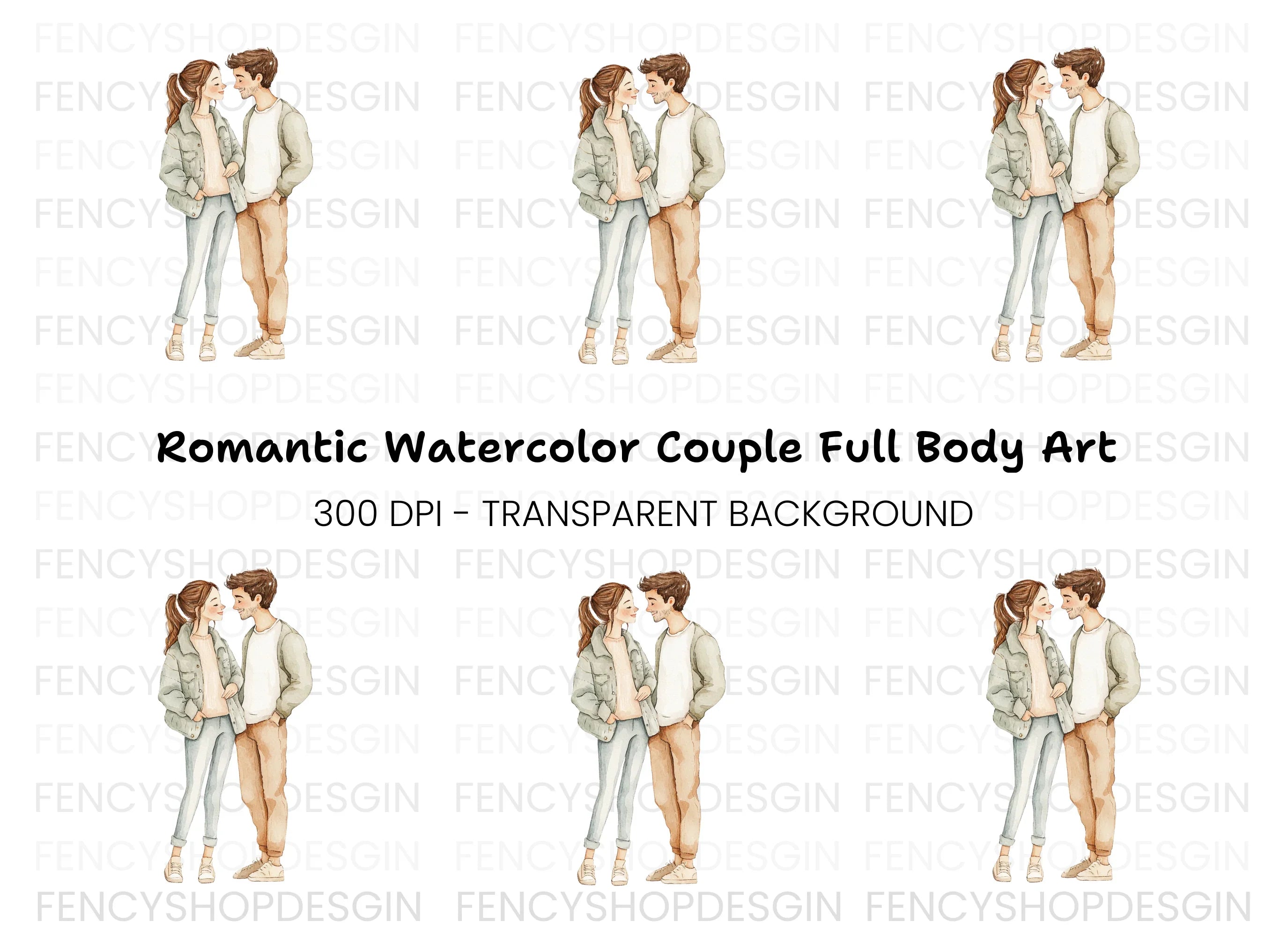 Cute Couple in Love Clipart Bundle