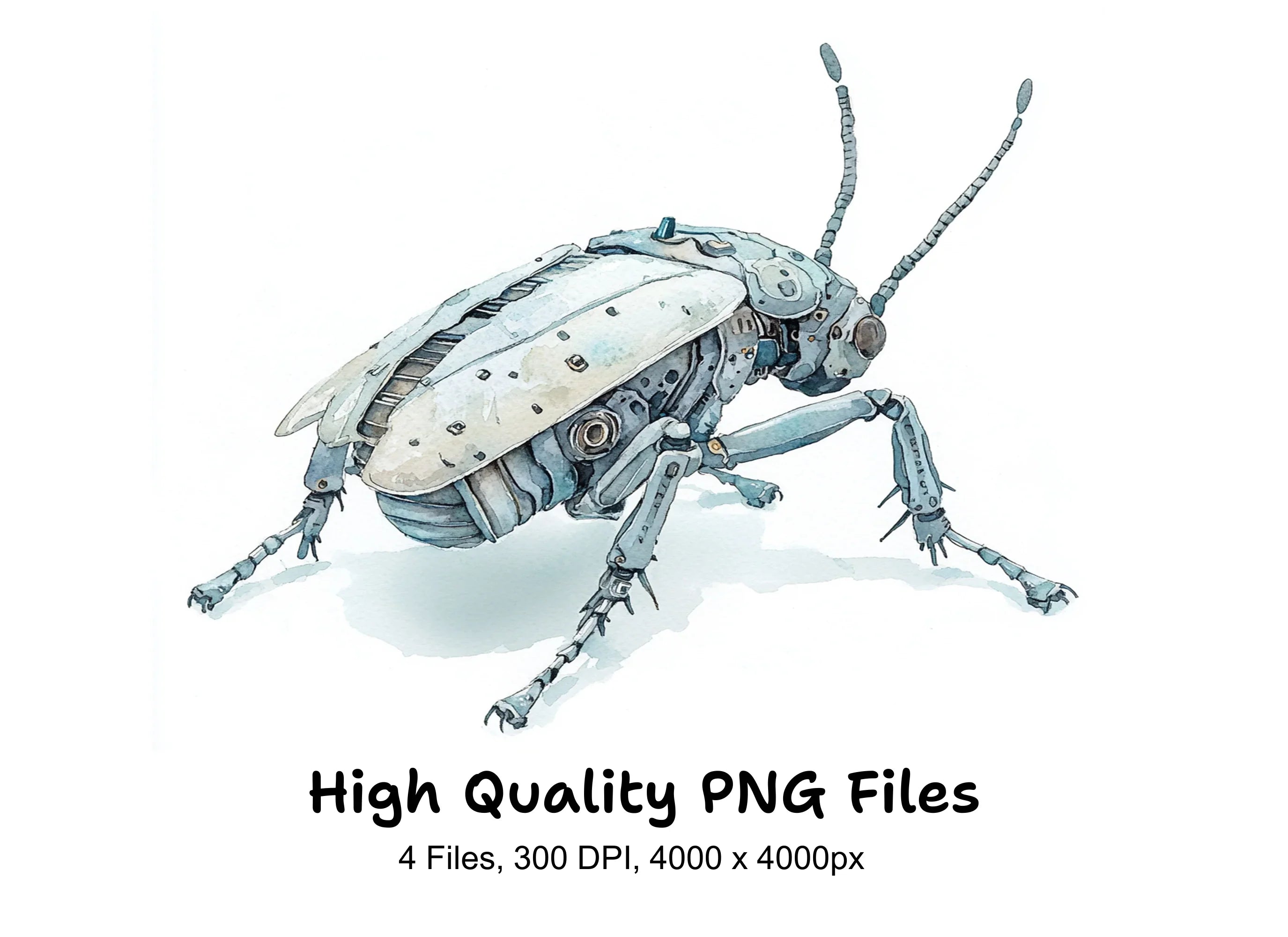 Futuristic Robot Insect Clipart Bundle