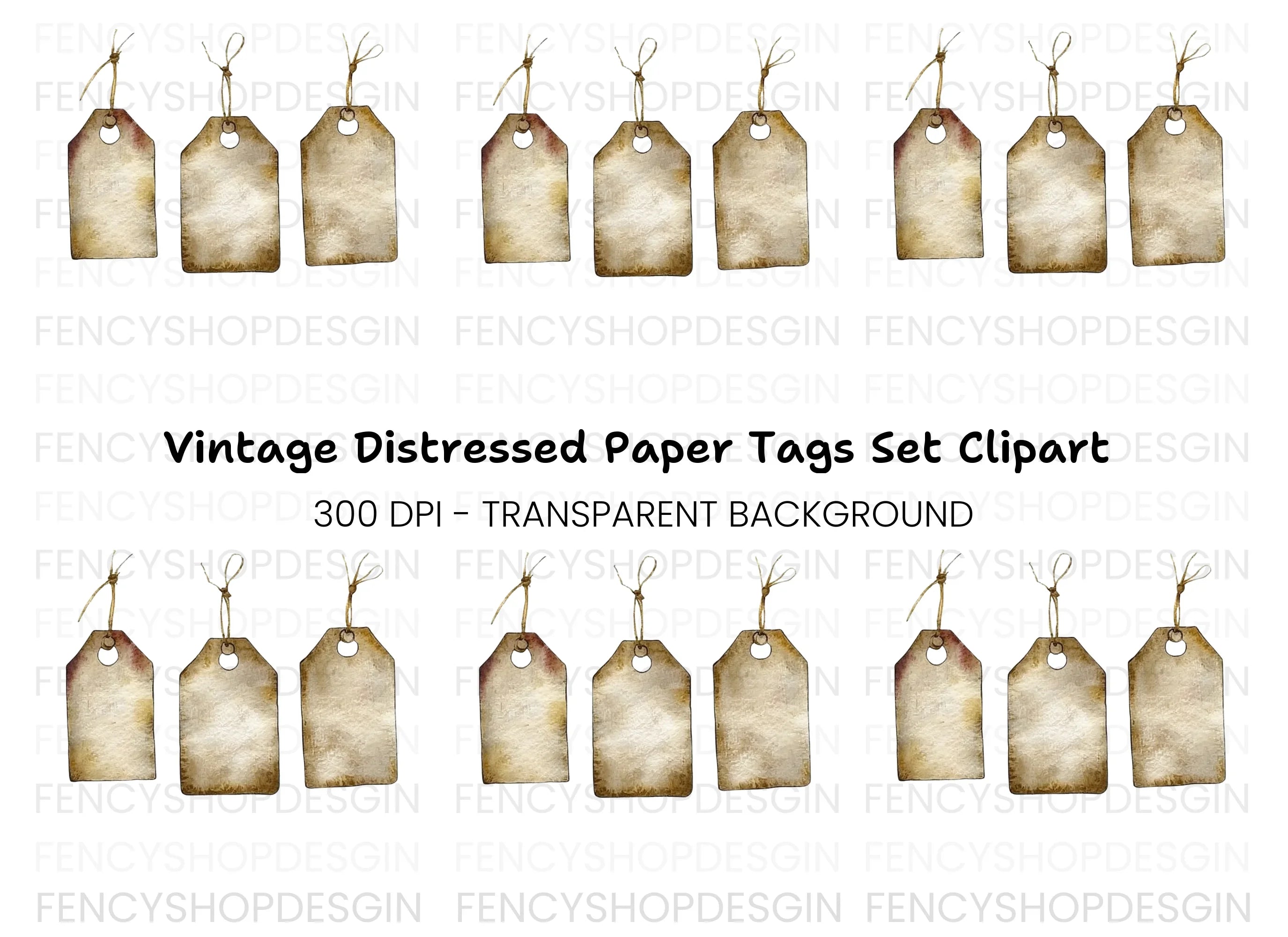 Vintage Tags Clipart Bundle