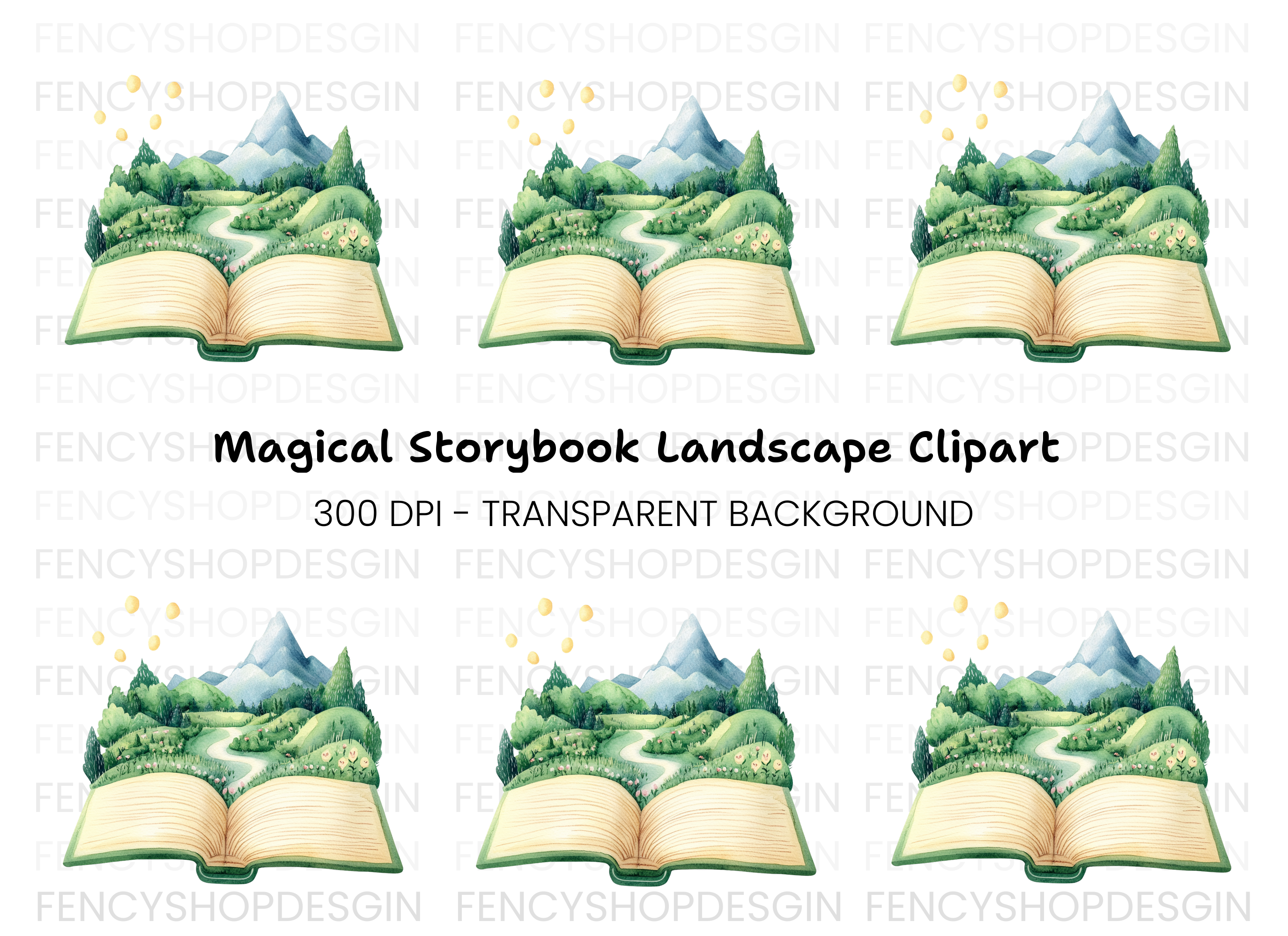Fantasy Landscape Storybook Clipart Bundle