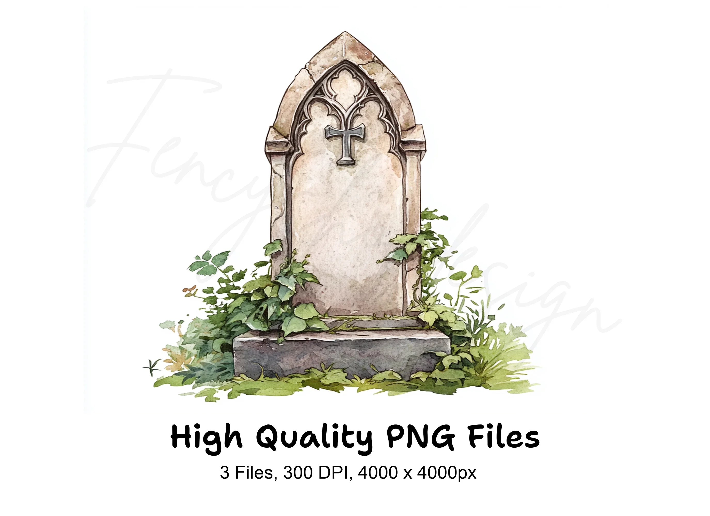 Gothic Gravestones Clipart Bundle