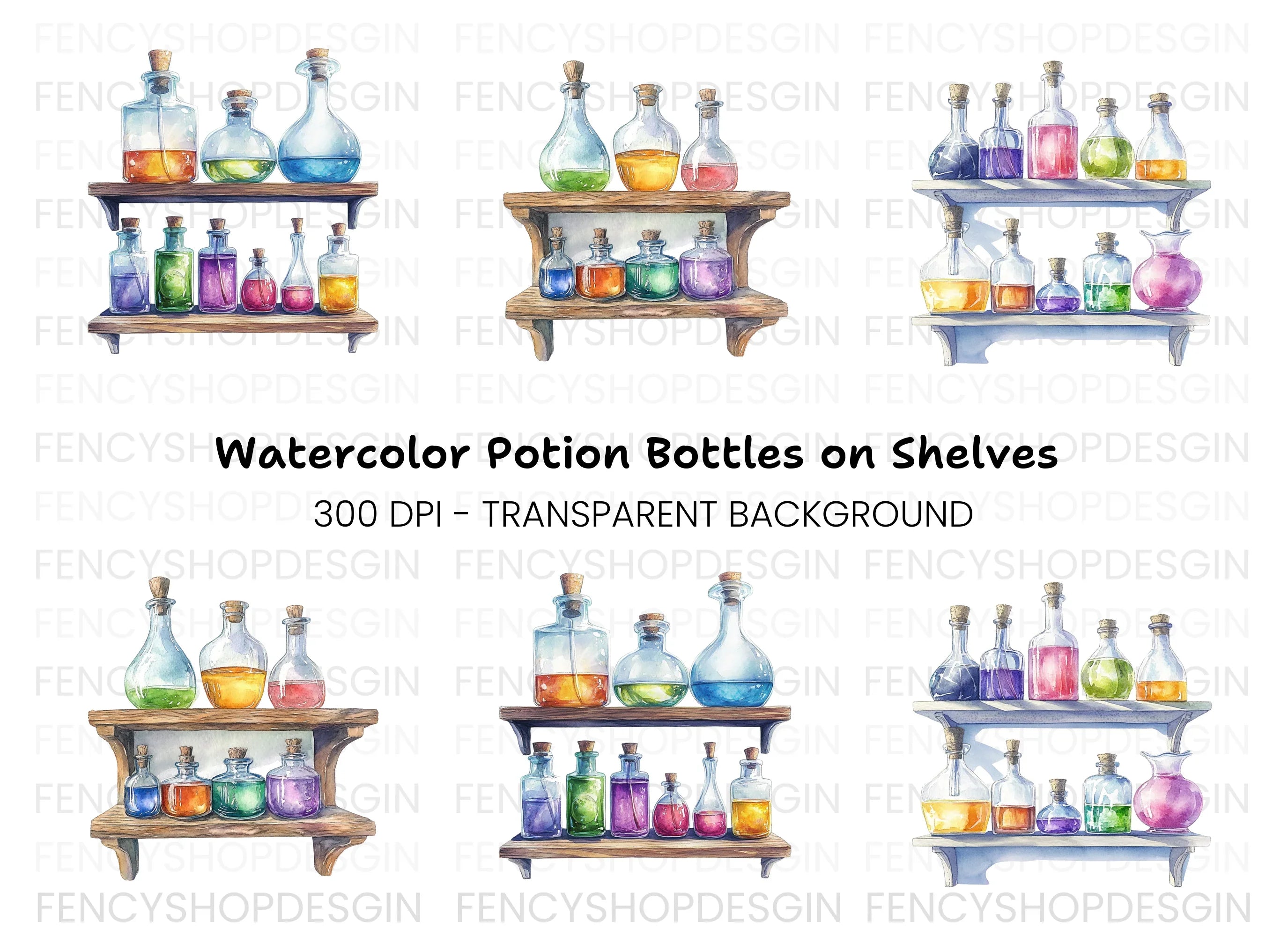 Potion Bottles Clipart Bundle