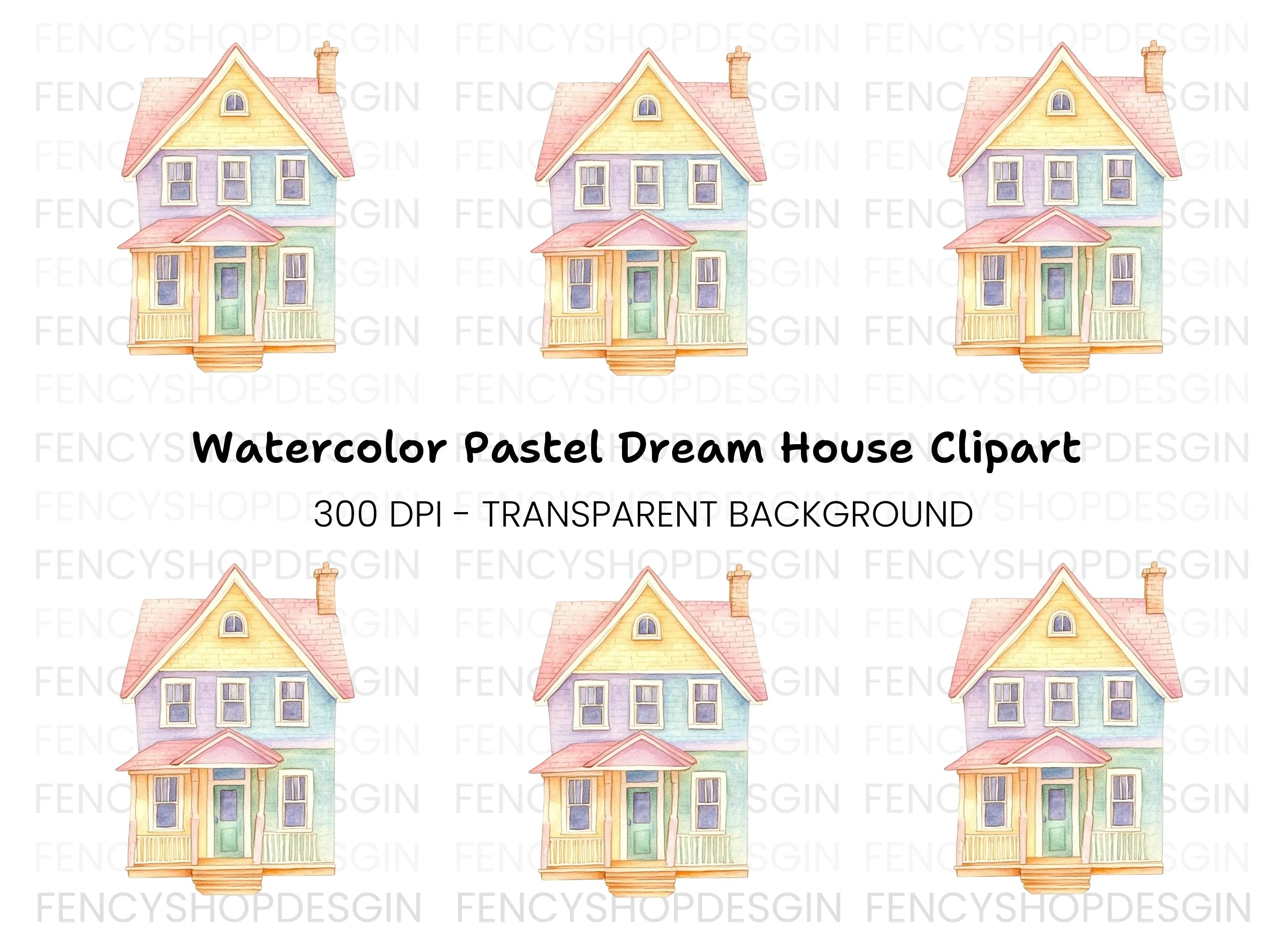 Pastel House Clipart Bundle