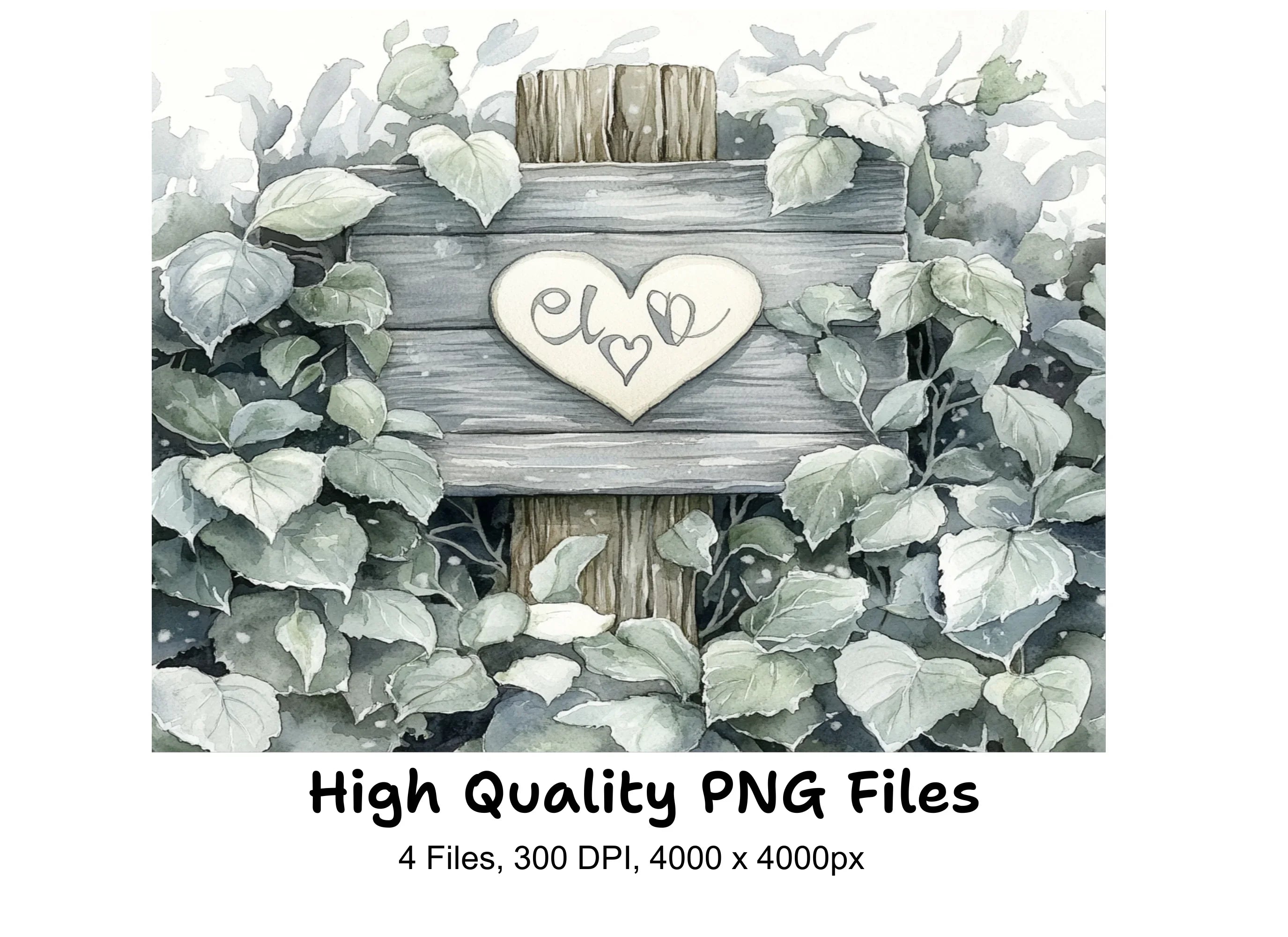 Eucalyptus Love Sign Clipart Bundle