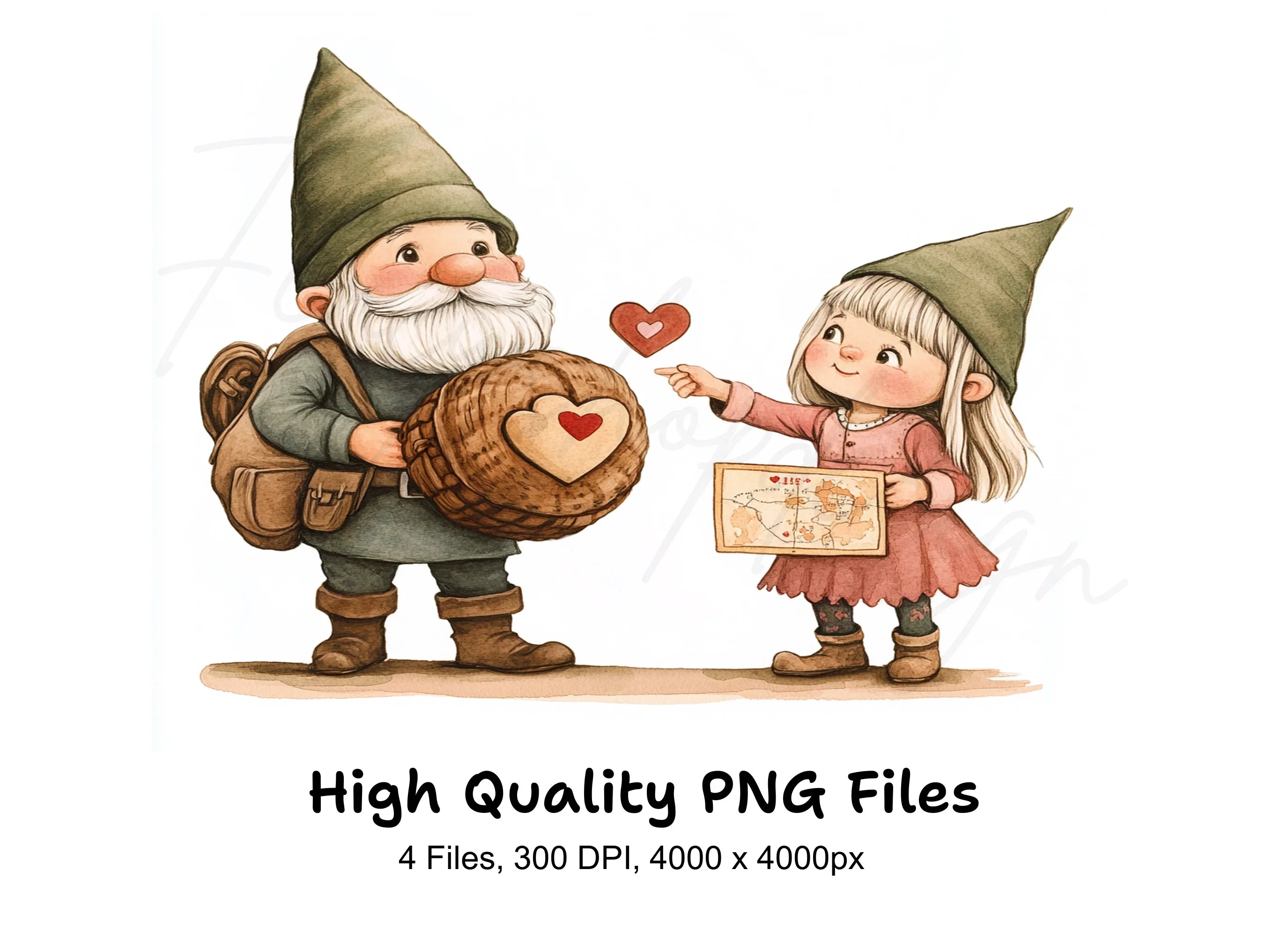 Cute Gnomes Valentine's Day Clipart Bundle