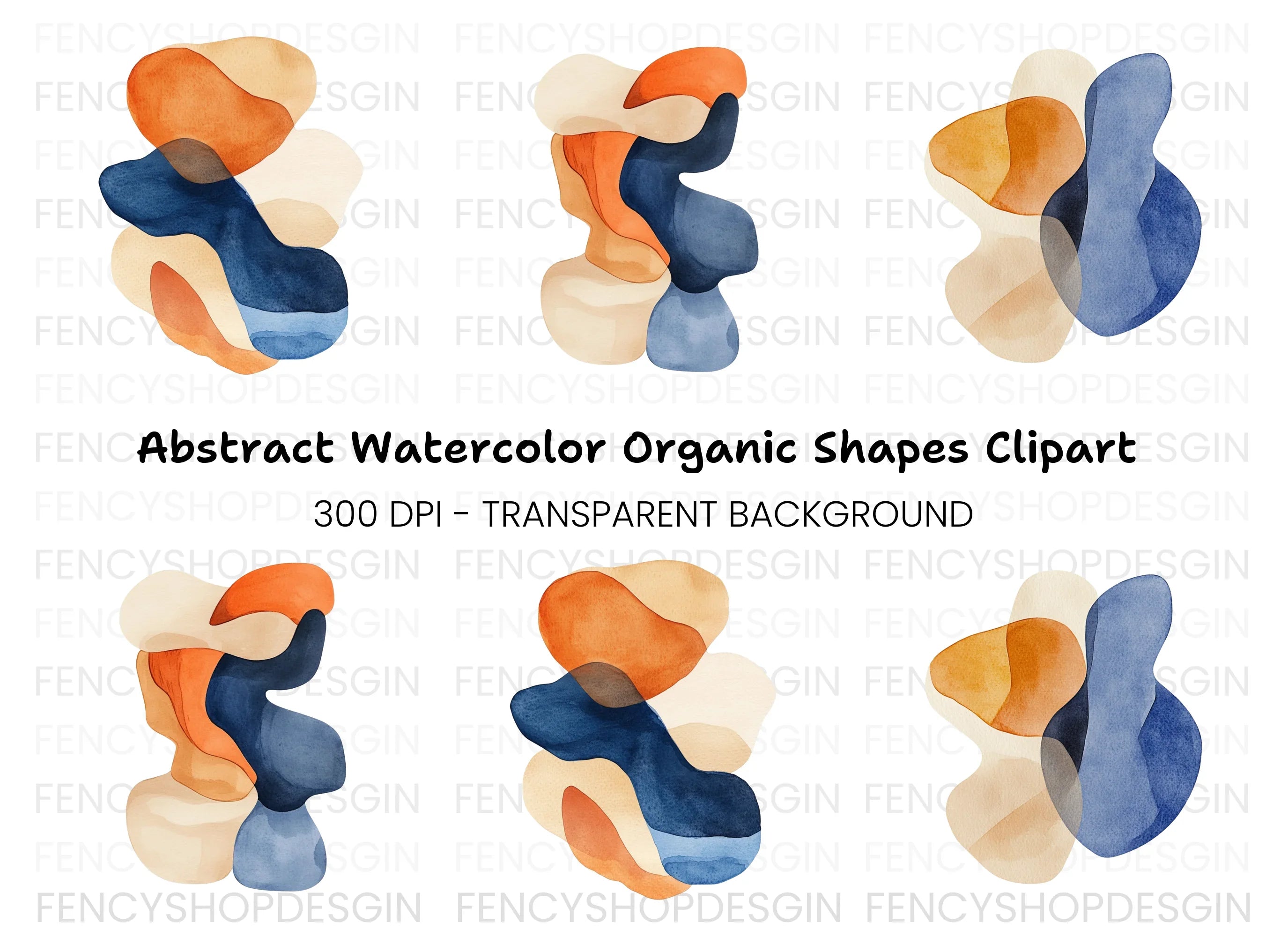 Organic Abstract Shapes Clipart Bundle
