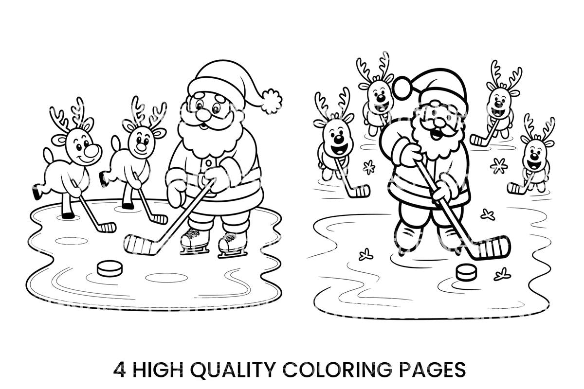 Santa Claus Hockey Coloring Books
