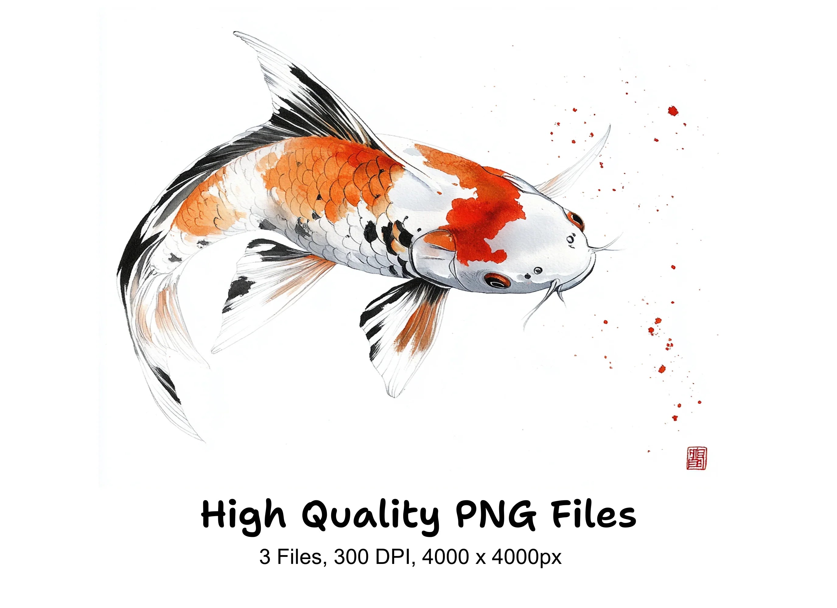 Vibrant Japanese Koi Fish Clipart Bundle