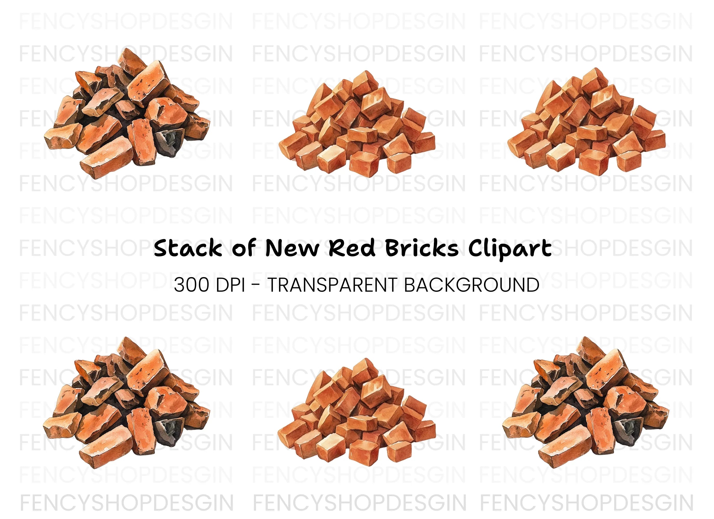 Piles of Bricks Clipart Bundle