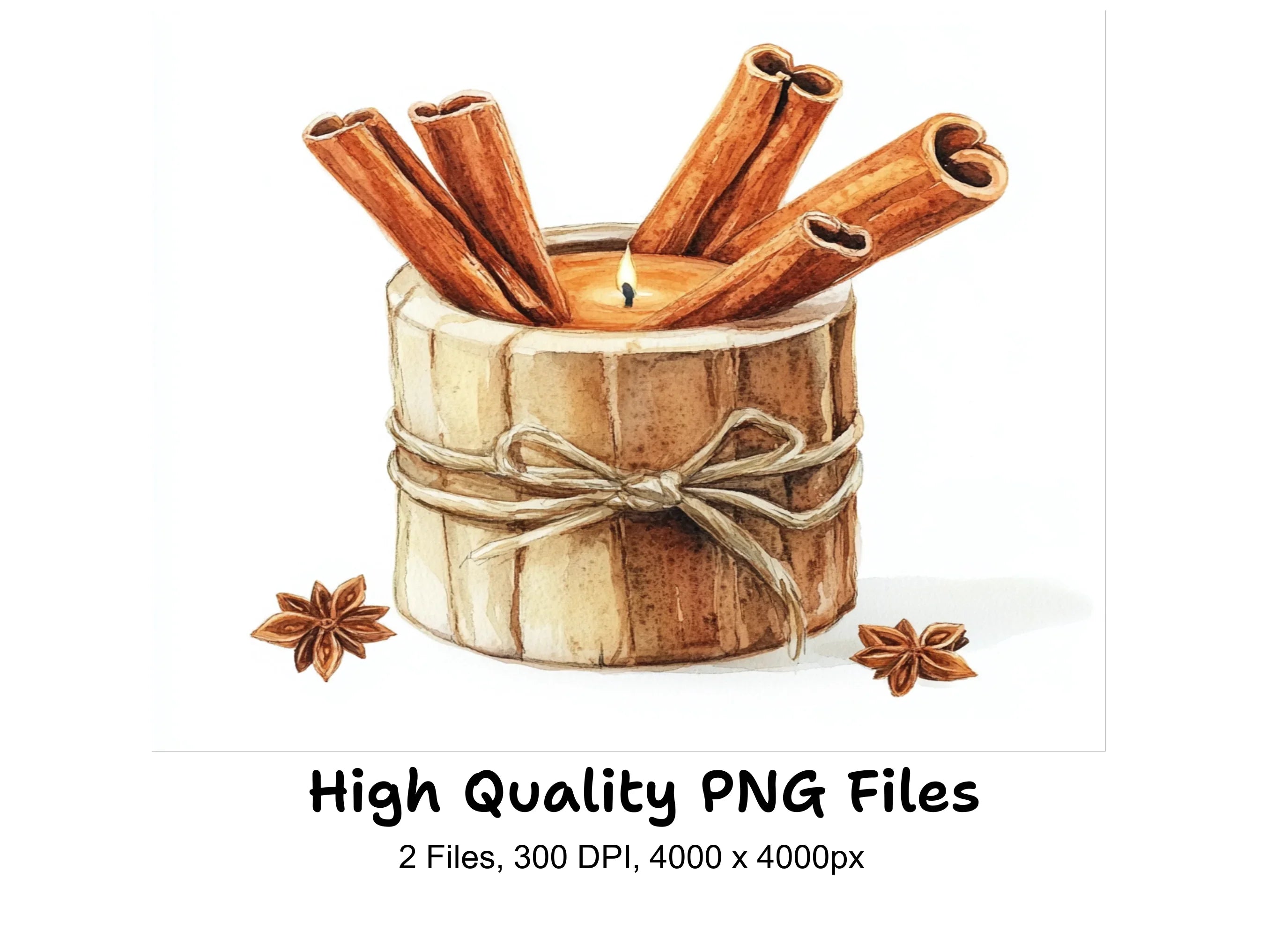 Cinnamon Candle Holder Clipart Bundle