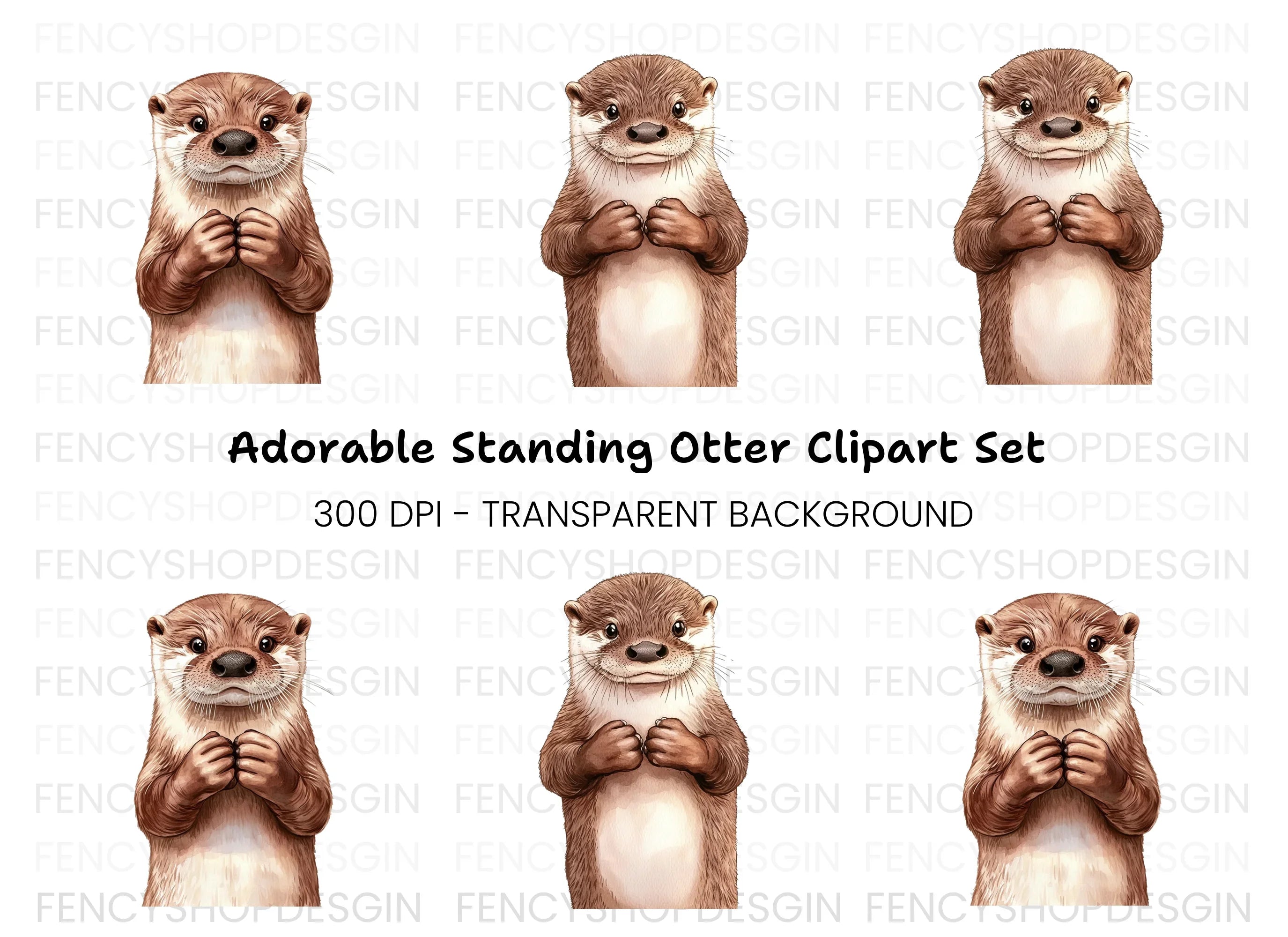 Cute Otter Clipart Bundle