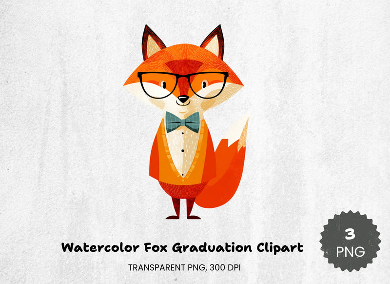 Fox Graduation Clipart Bundle - CraftNest - Digital Crafting and Art