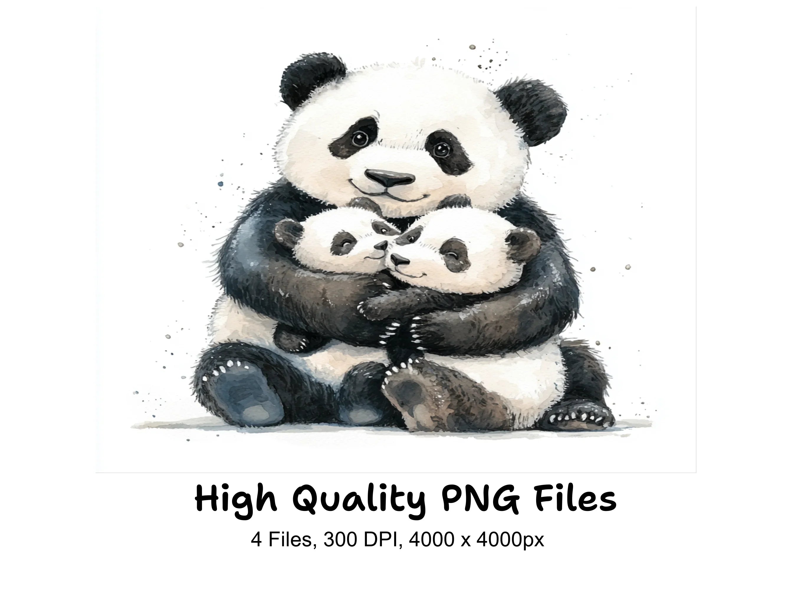 Cute Panda Family Clipart Bundle