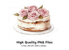 Charming Rose Topped Cakes Clipart Bundle