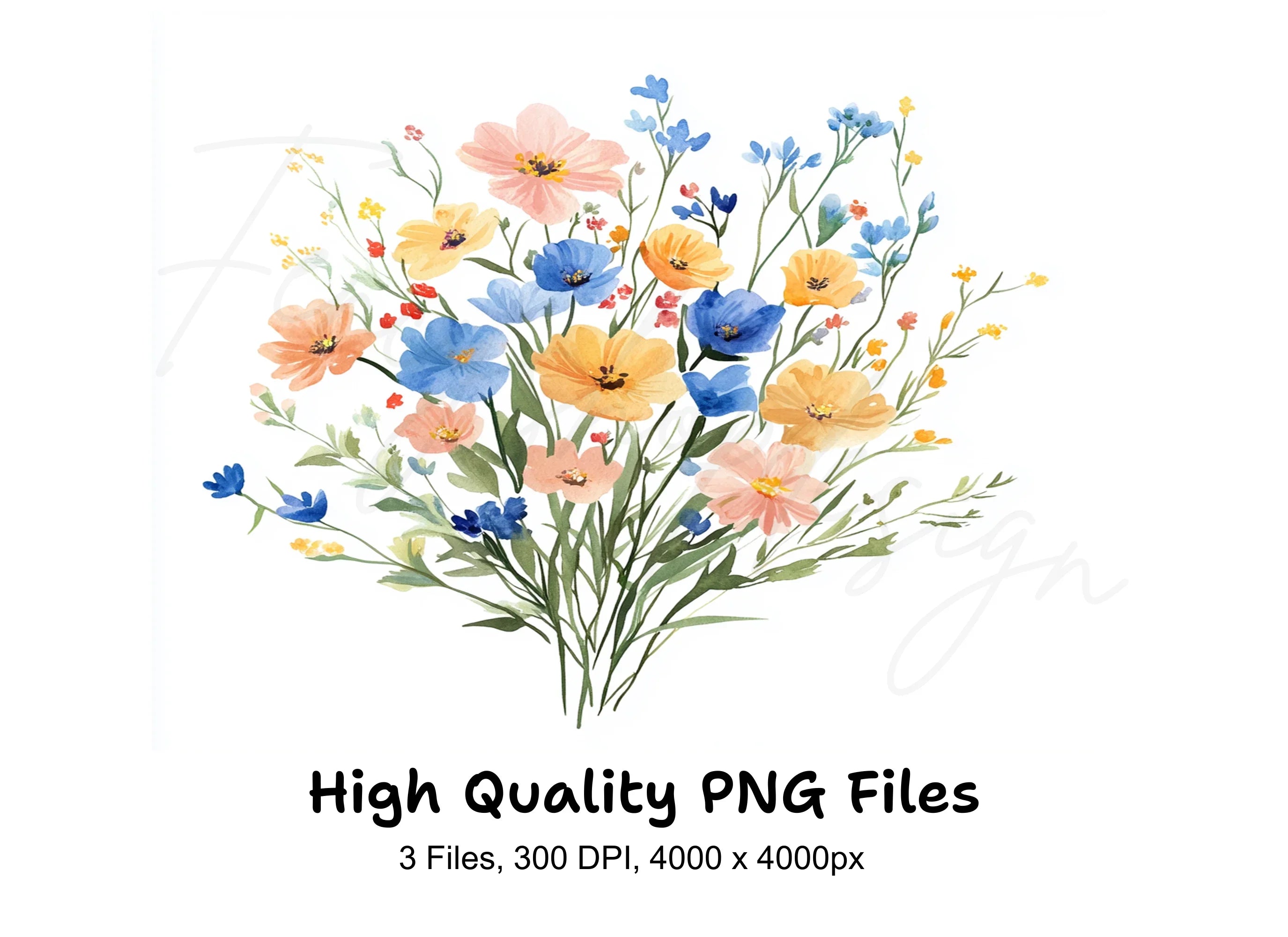 Wildflower Bouquets Clipart Bundle
